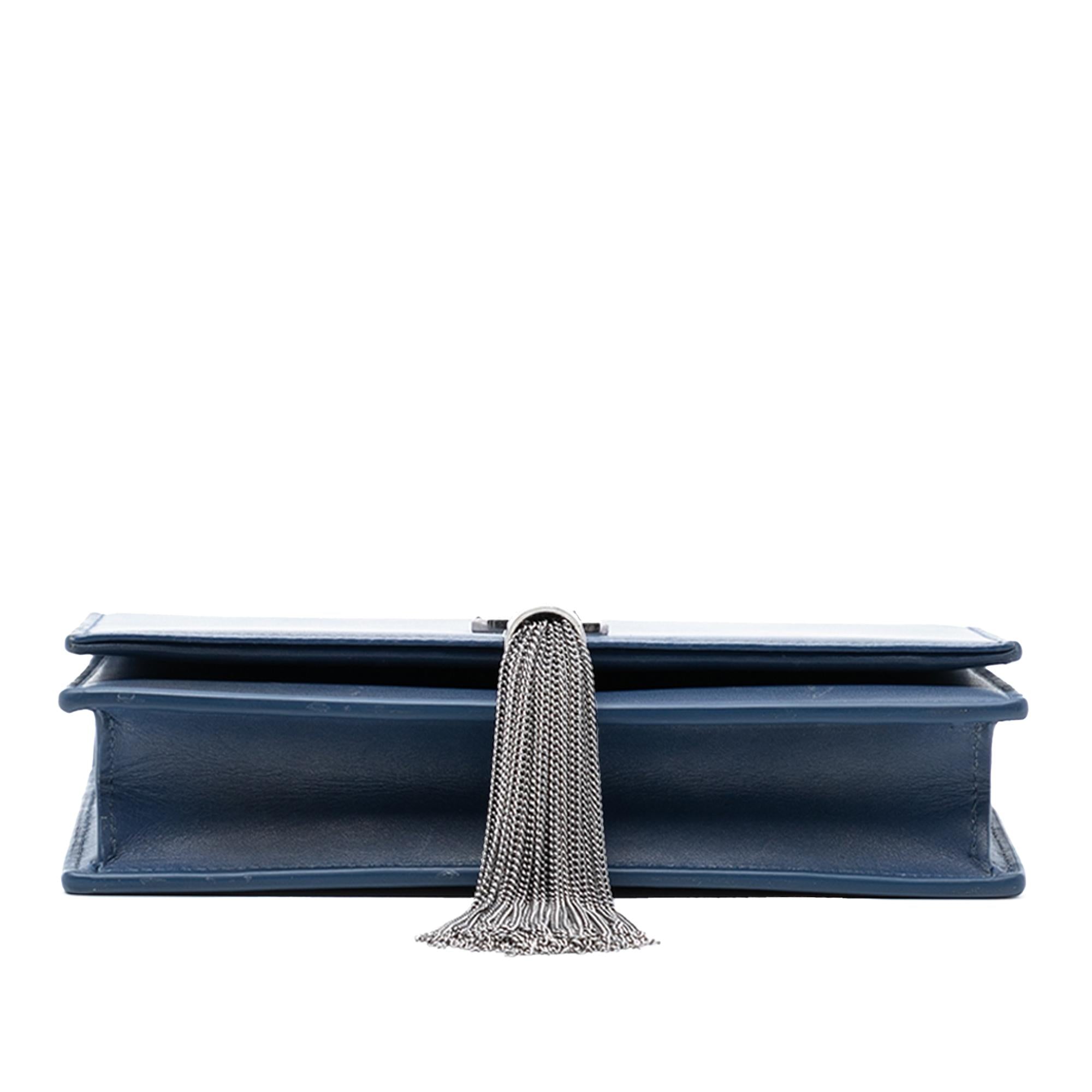 Saint Laurent Smooth Calfskin Monogram Kate Tassel Wallet on Chain