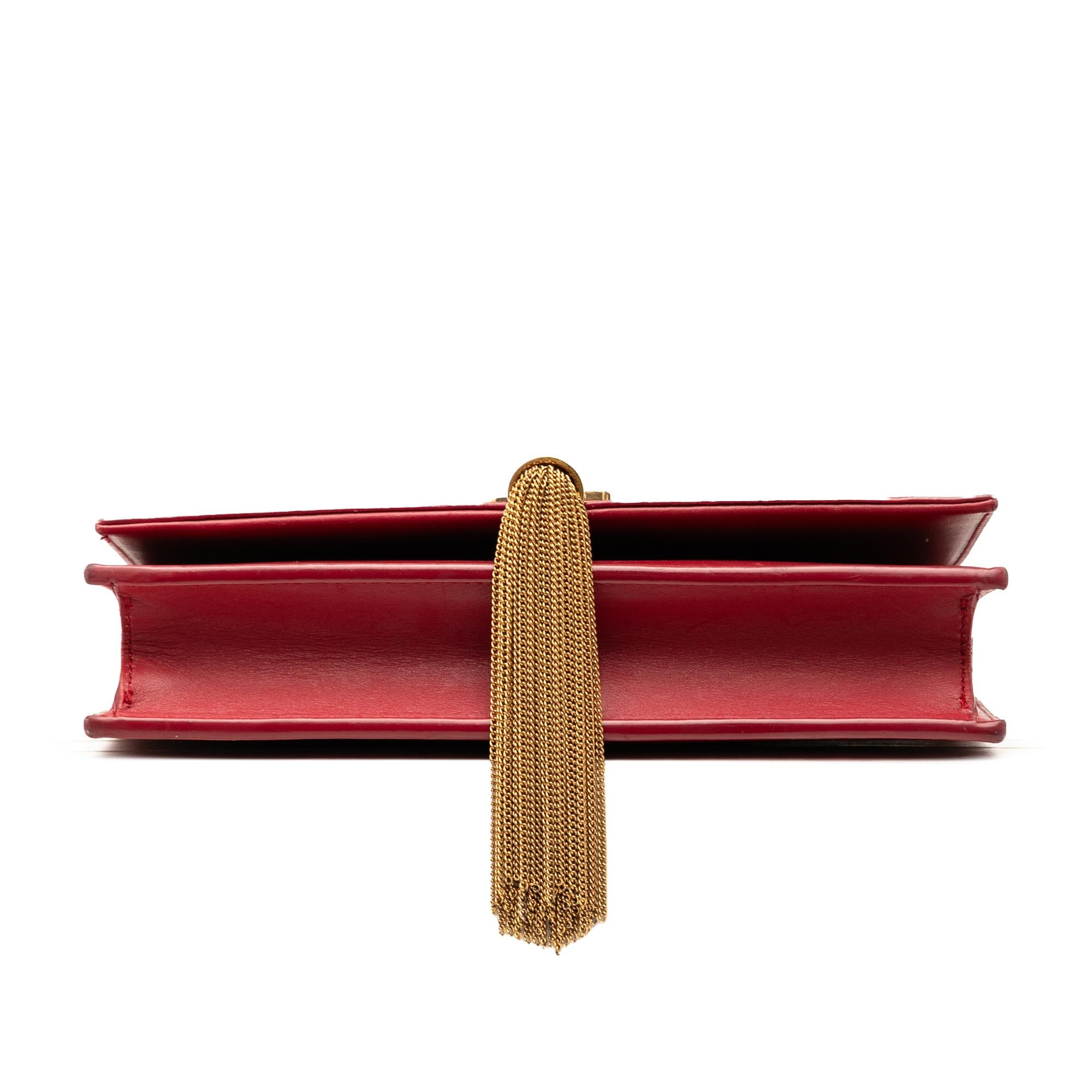 Saint Laurent Smooth Calfskin Monogram Kate Tassel Wallet on Chain