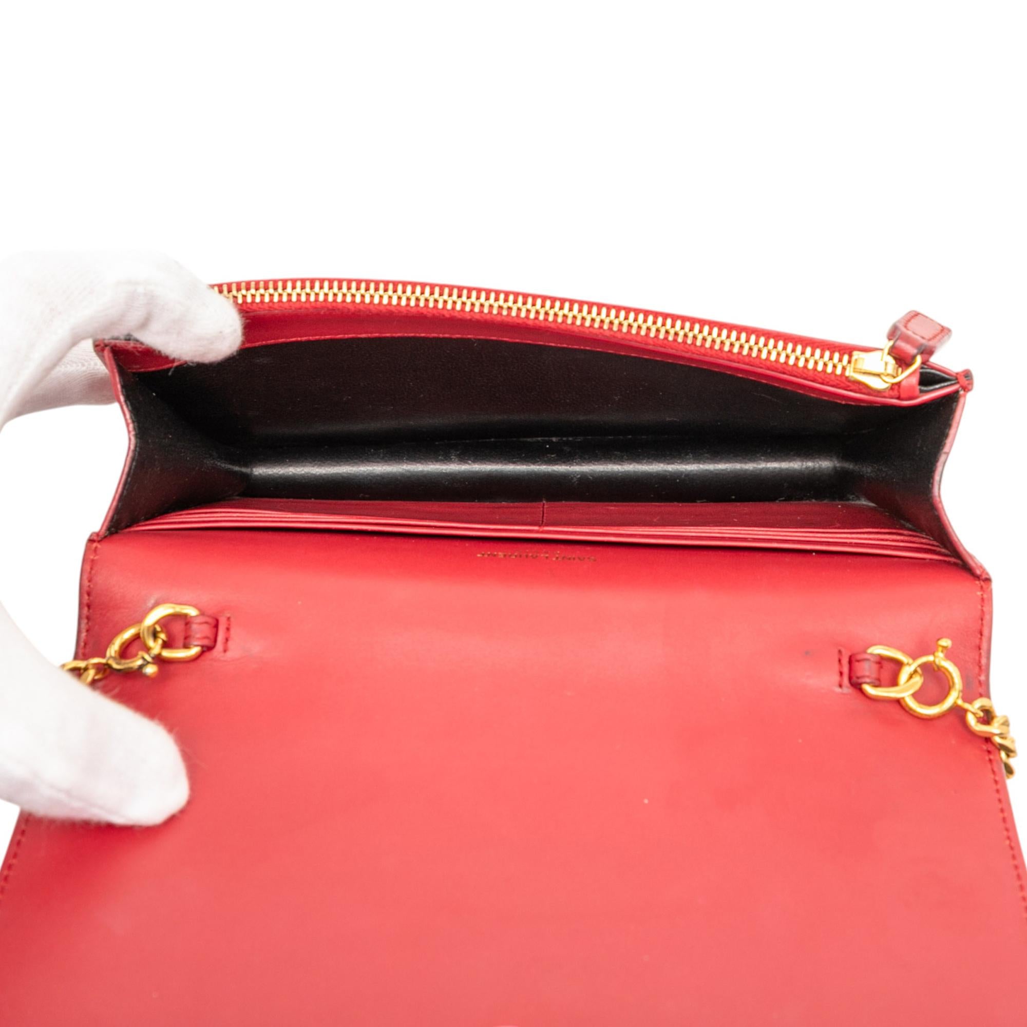 Saint Laurent Smooth Calfskin Monogram Kate Tassel Wallet on Chain