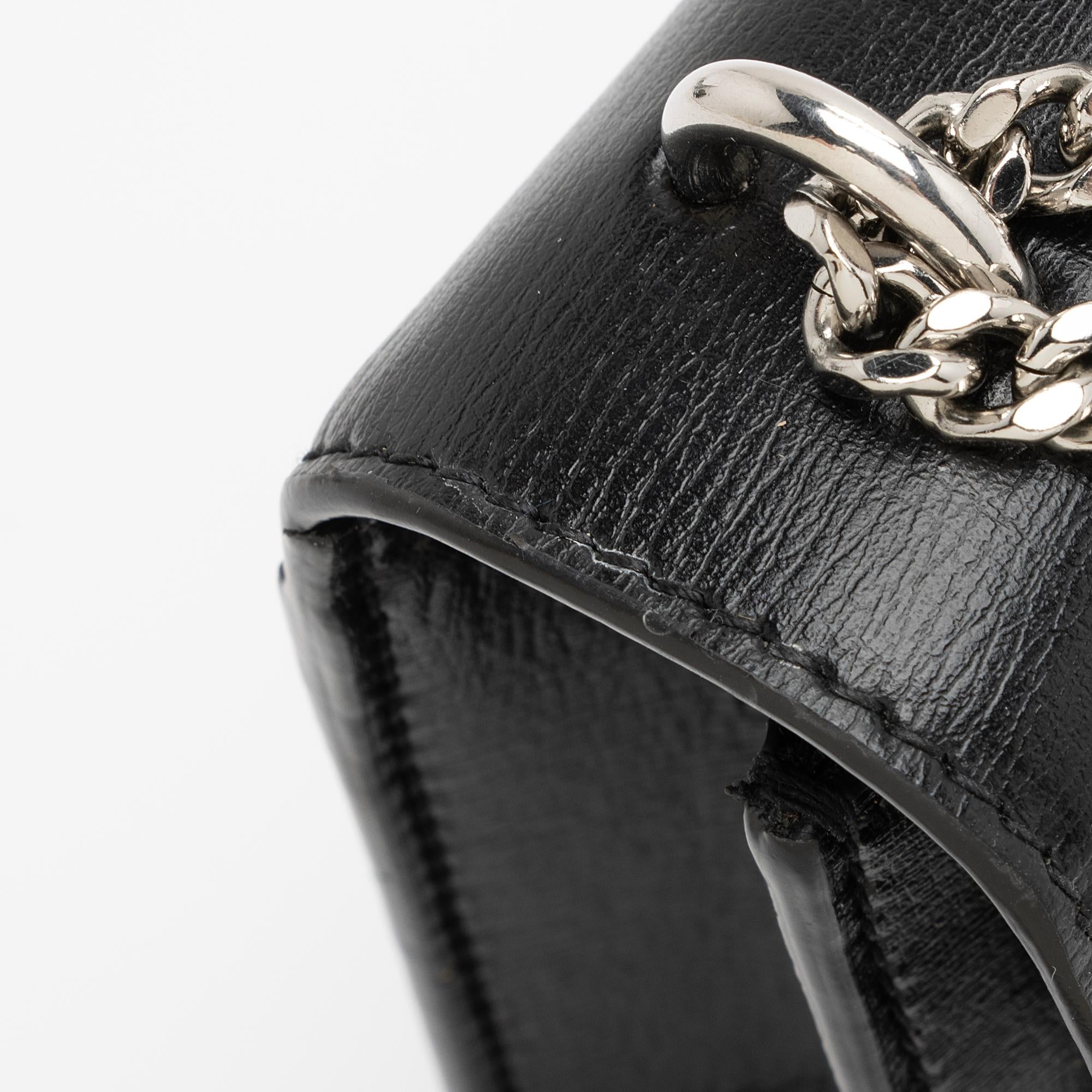 Saint Laurent Smooth Calfskin Monogram Sunset Mini Wallet on Chain Bag (SHF-JIh0bZ)