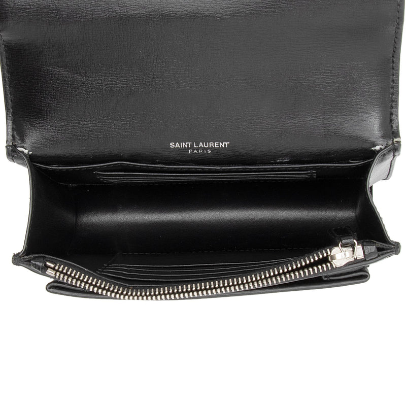 Saint Laurent Smooth Calfskin Monogram Sunset Mini Wallet on Chain Bag –  LuxeDH