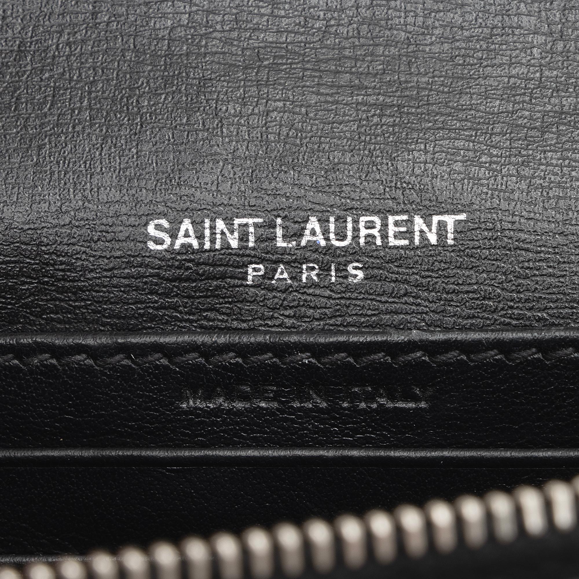 Saint Laurent Smooth Calfskin Monogram Sunset Mini Wallet on Chain Bag (SHF-JIh0bZ)
