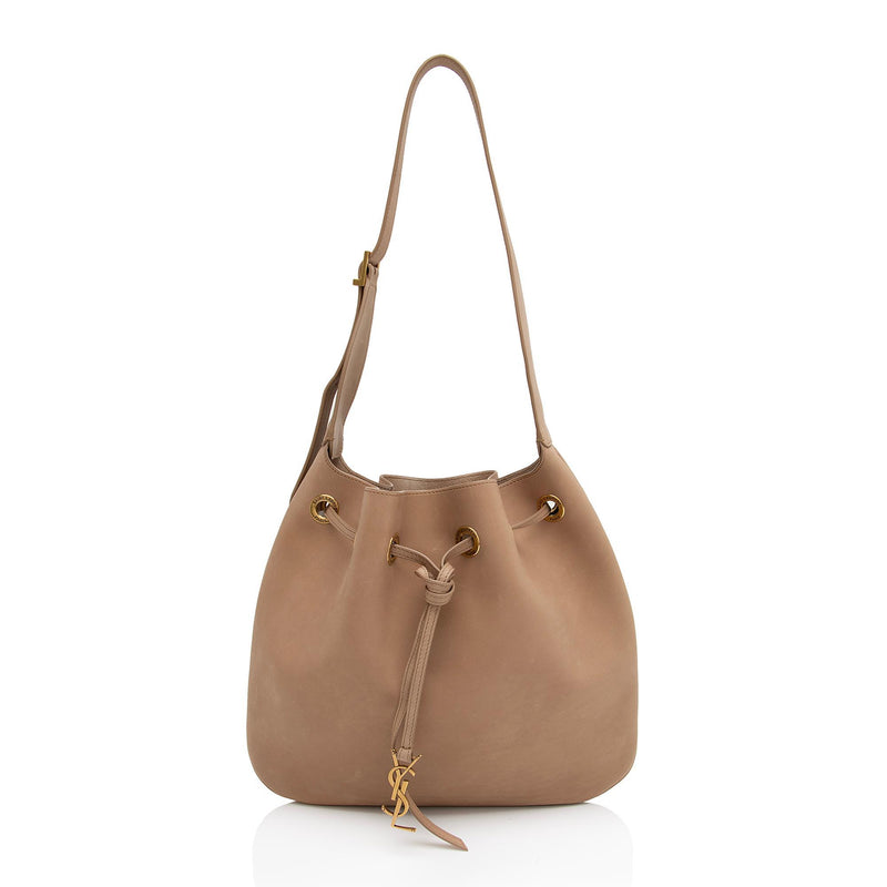 Saint Laurent Smooth Calfskin Paris VII Flat Medium Hobo (SHF-cypHQU)