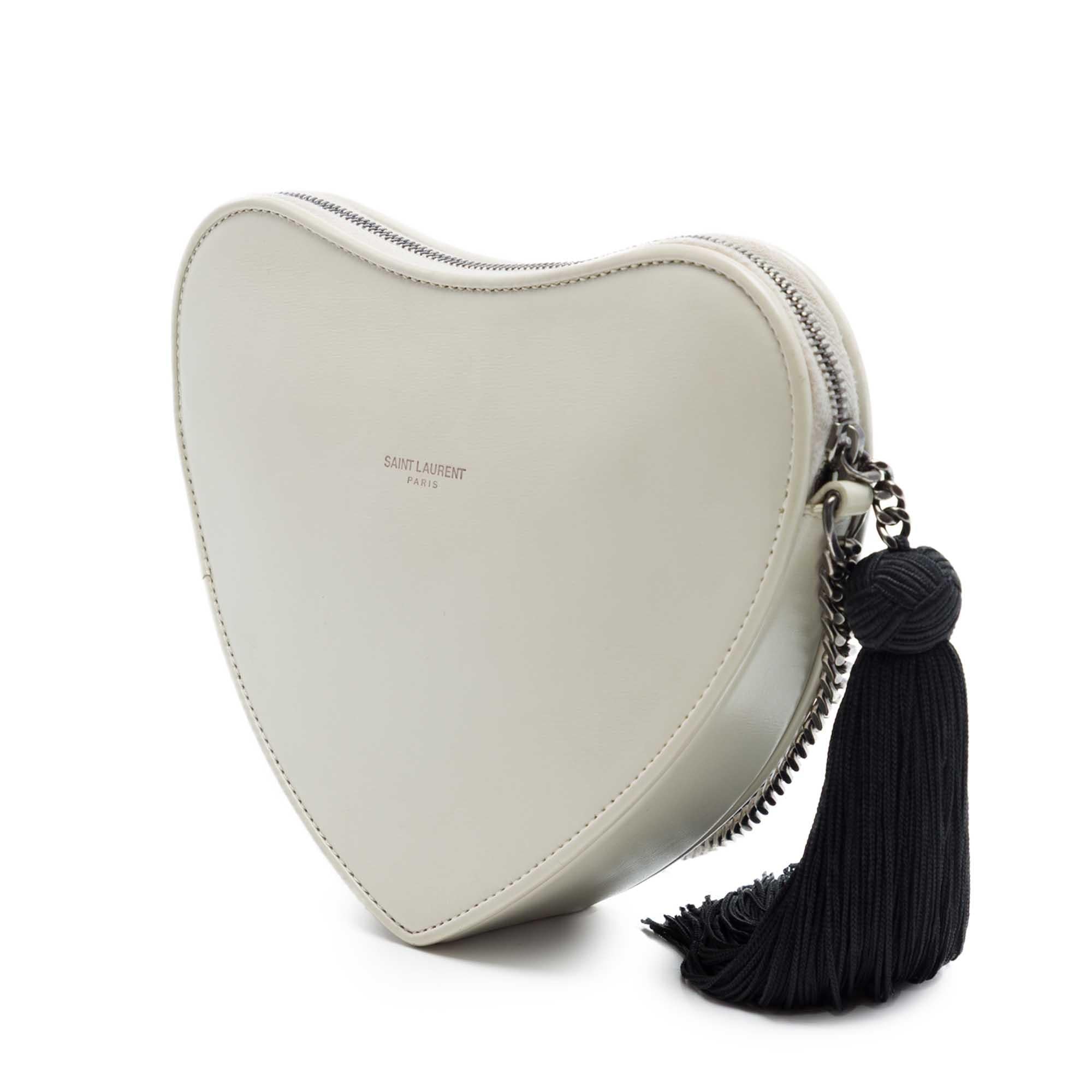 Saint Laurent Smooth Calfskin Sac Coeur Heart Tassel Crossbody