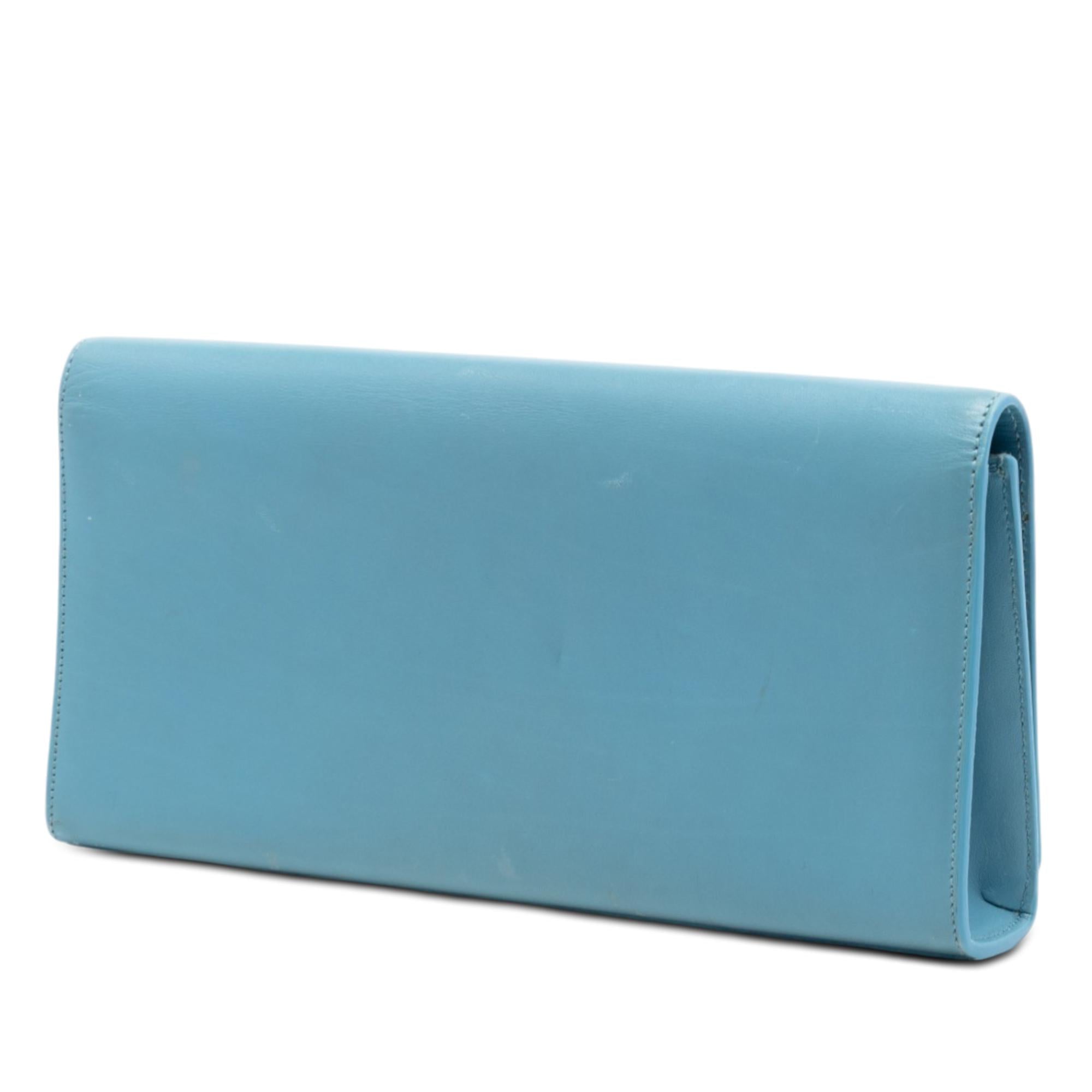 Saint Laurent Smooth Leather Cassandre Clutch