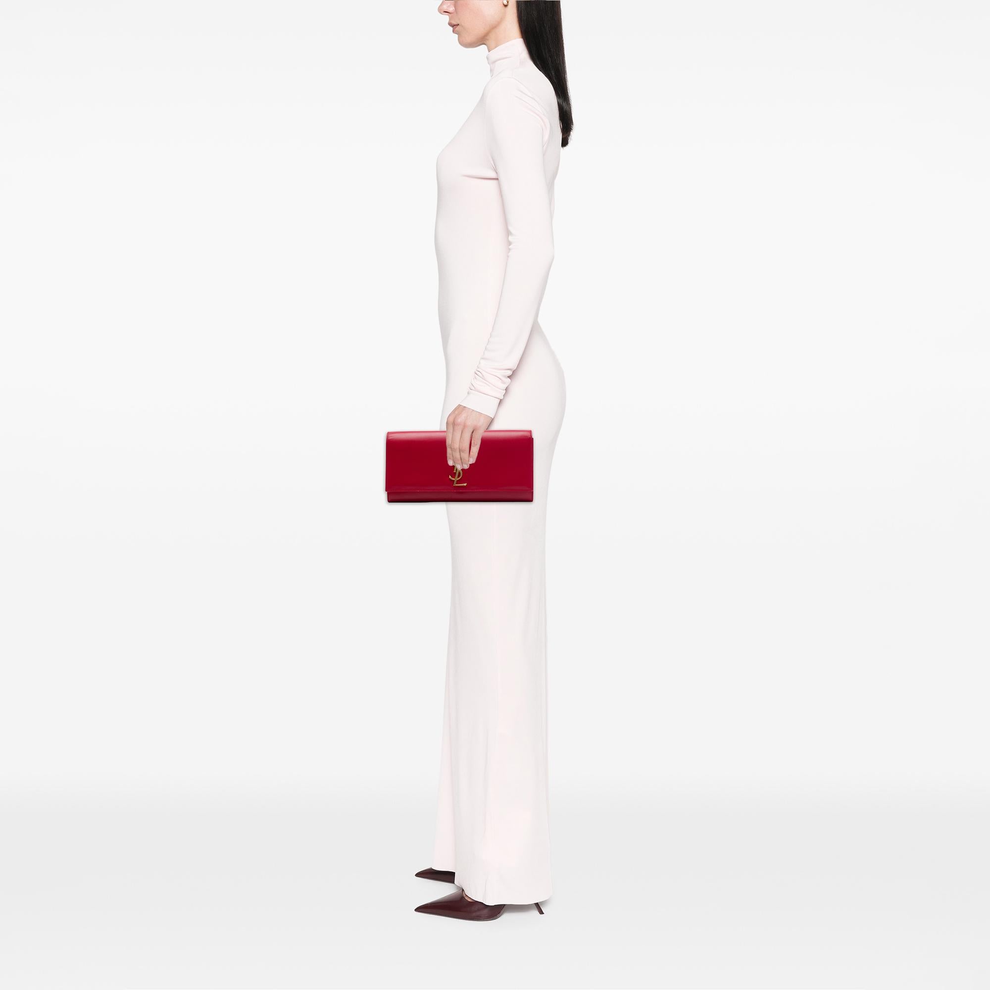 Saint Laurent Smooth Leather Cassandre Clutch