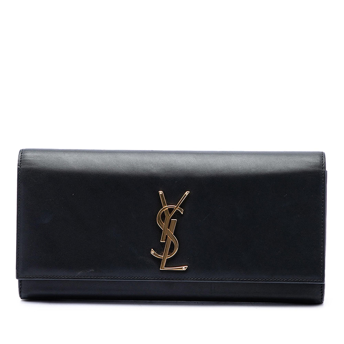 Saint Laurent Smooth Leather Cassandre Clutch