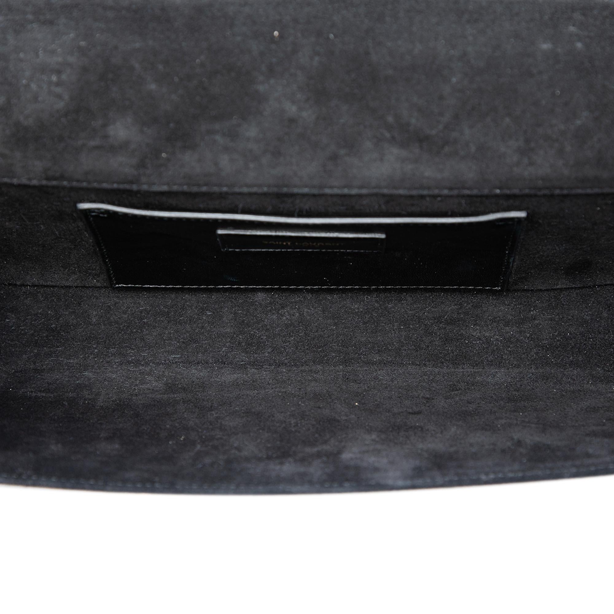 Saint Laurent Smooth Metallic Calfskin Monogram Cassandre Clutch