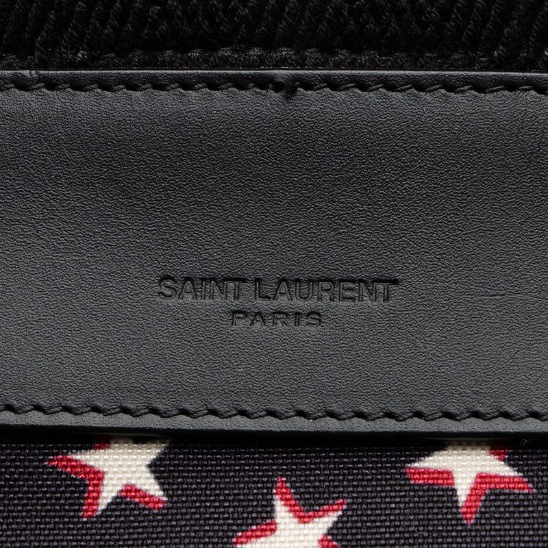 Saint Laurent Star Print Canvas City Sailor Backpack (SHF-Vua4jd)