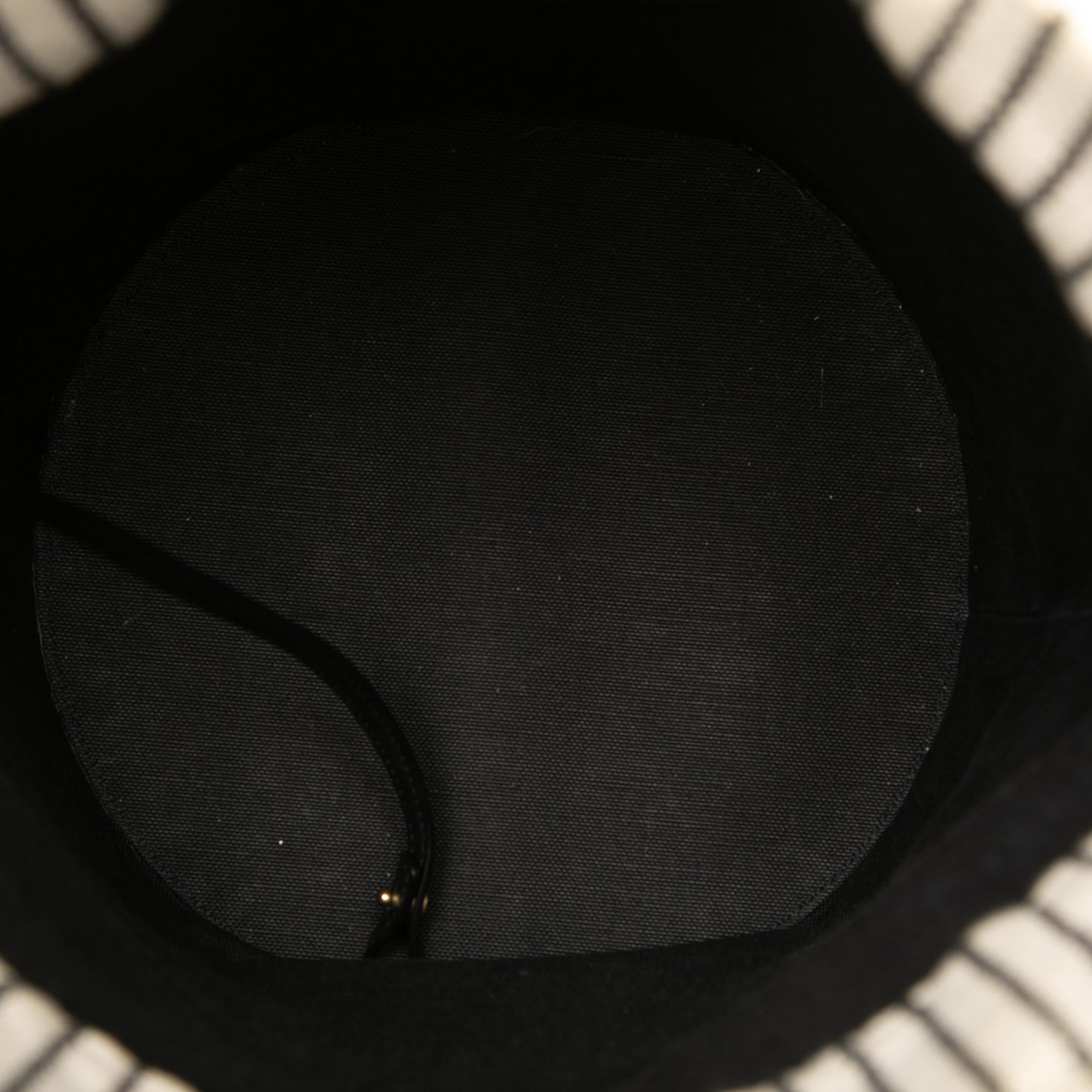 Saint Laurent Striped Canvas Rive Gauche Bucket Bag