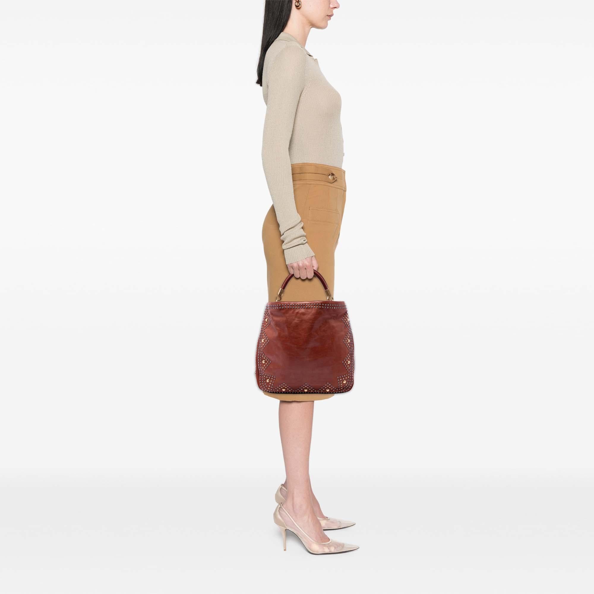 Saint Laurent Studded Calfskin Roady Hobo