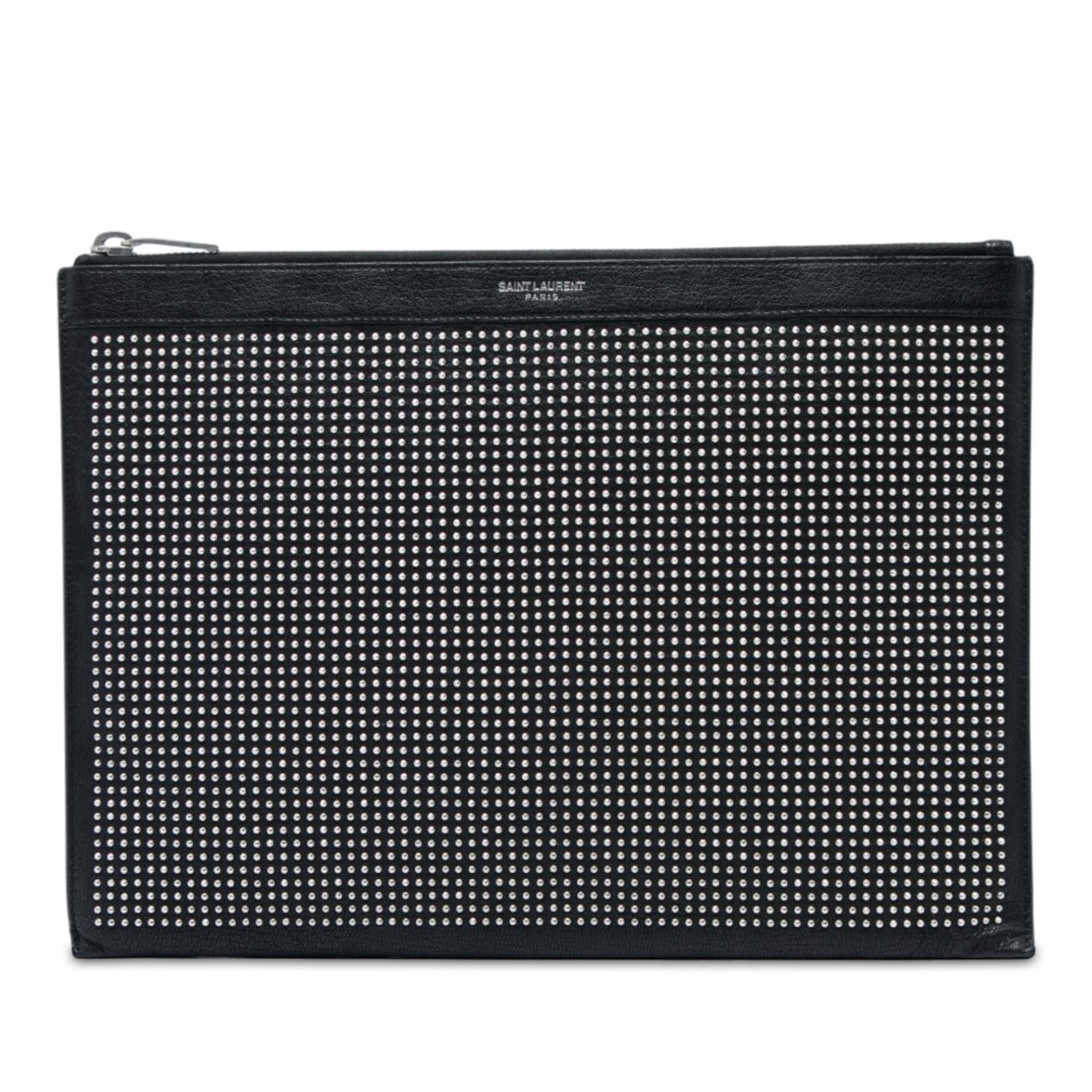 Saint Laurent Studded Leather Clutch