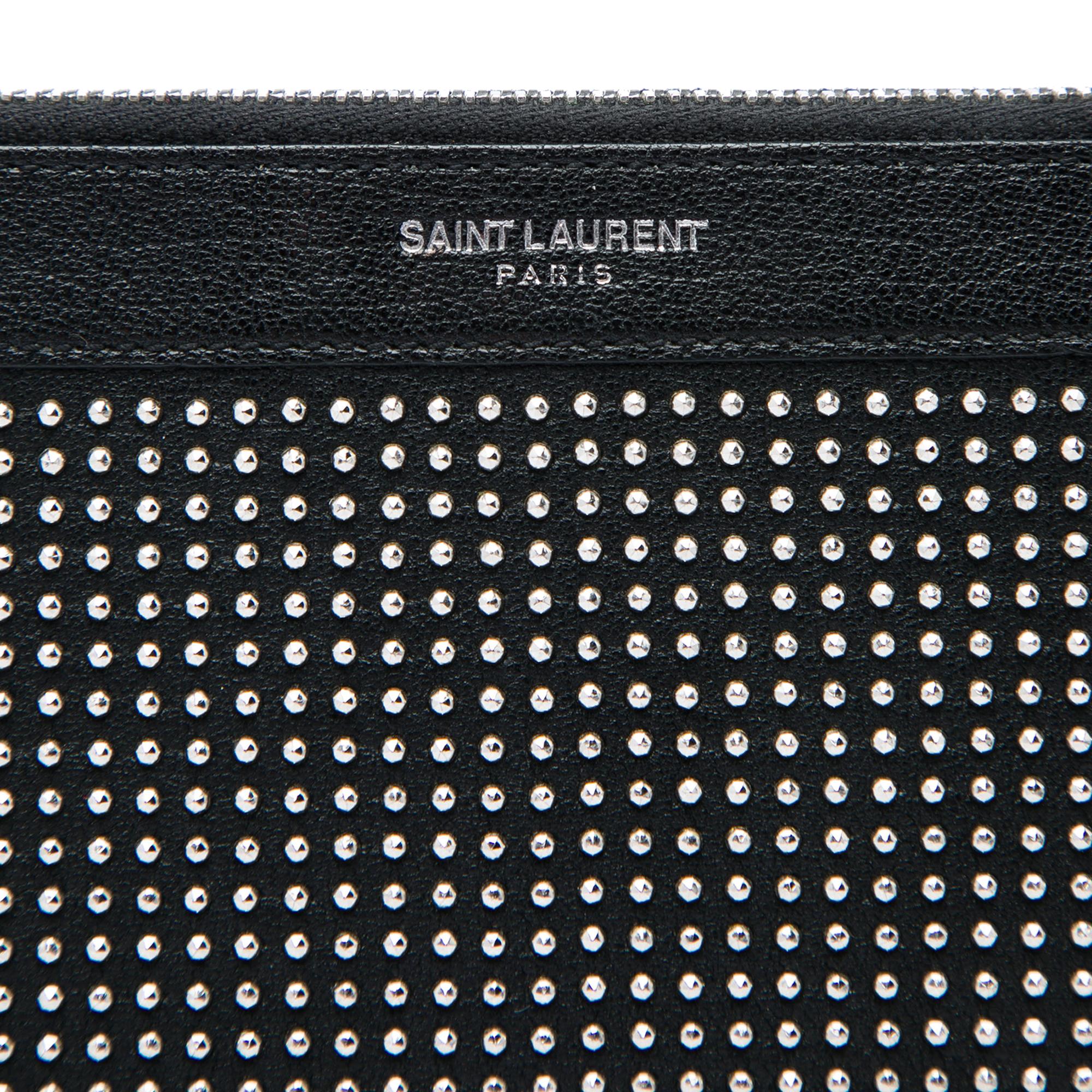 Saint Laurent Studded Leather Clutch