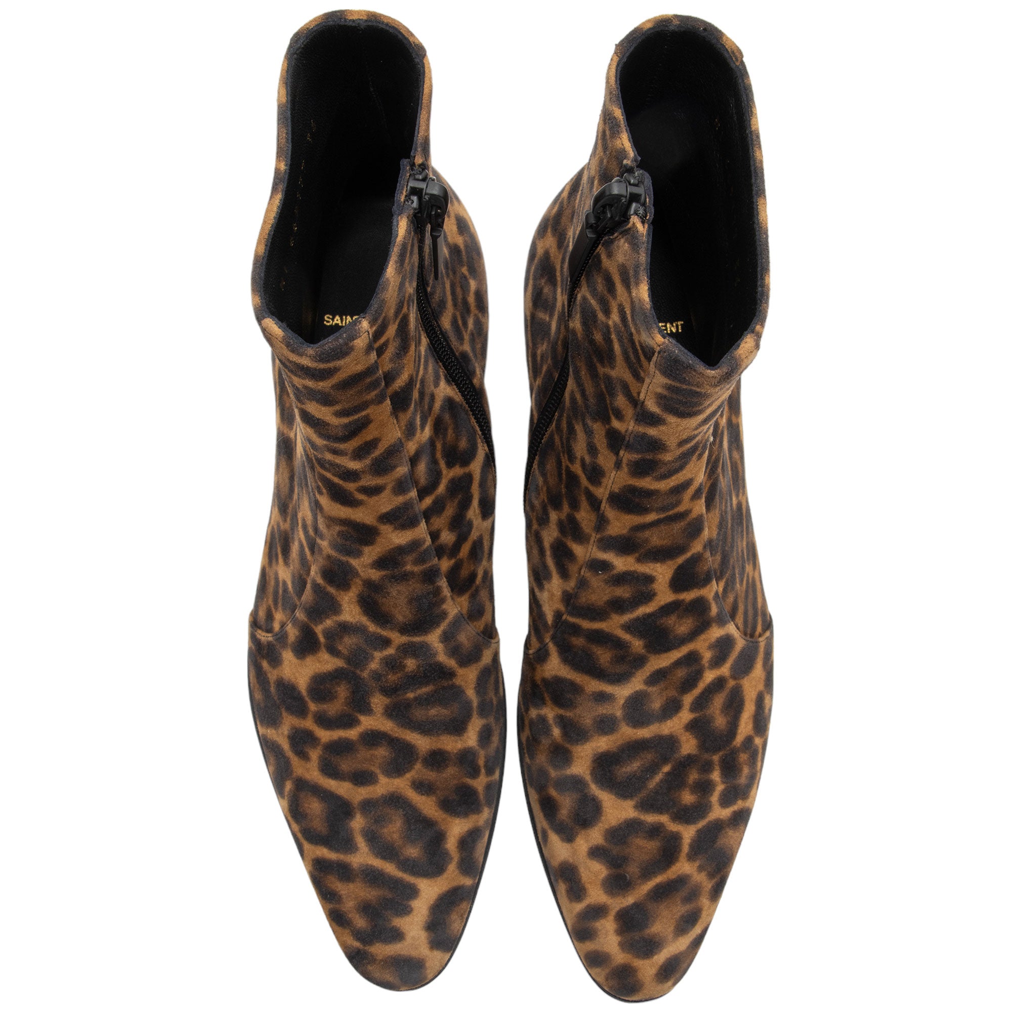 Saint Laurent Suede Leopard Print Vassili Boots - Size 6 / 36 (SHF-aqe