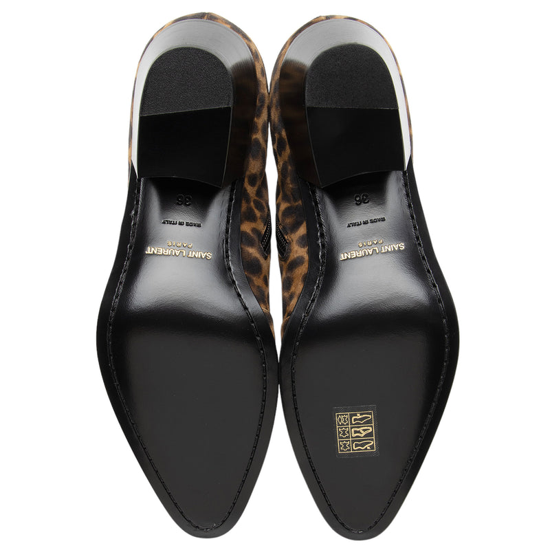 Saint Laurent Suede Leopard Print Vassili Boots - Size 6 / 36 (SHF-aqeffq)