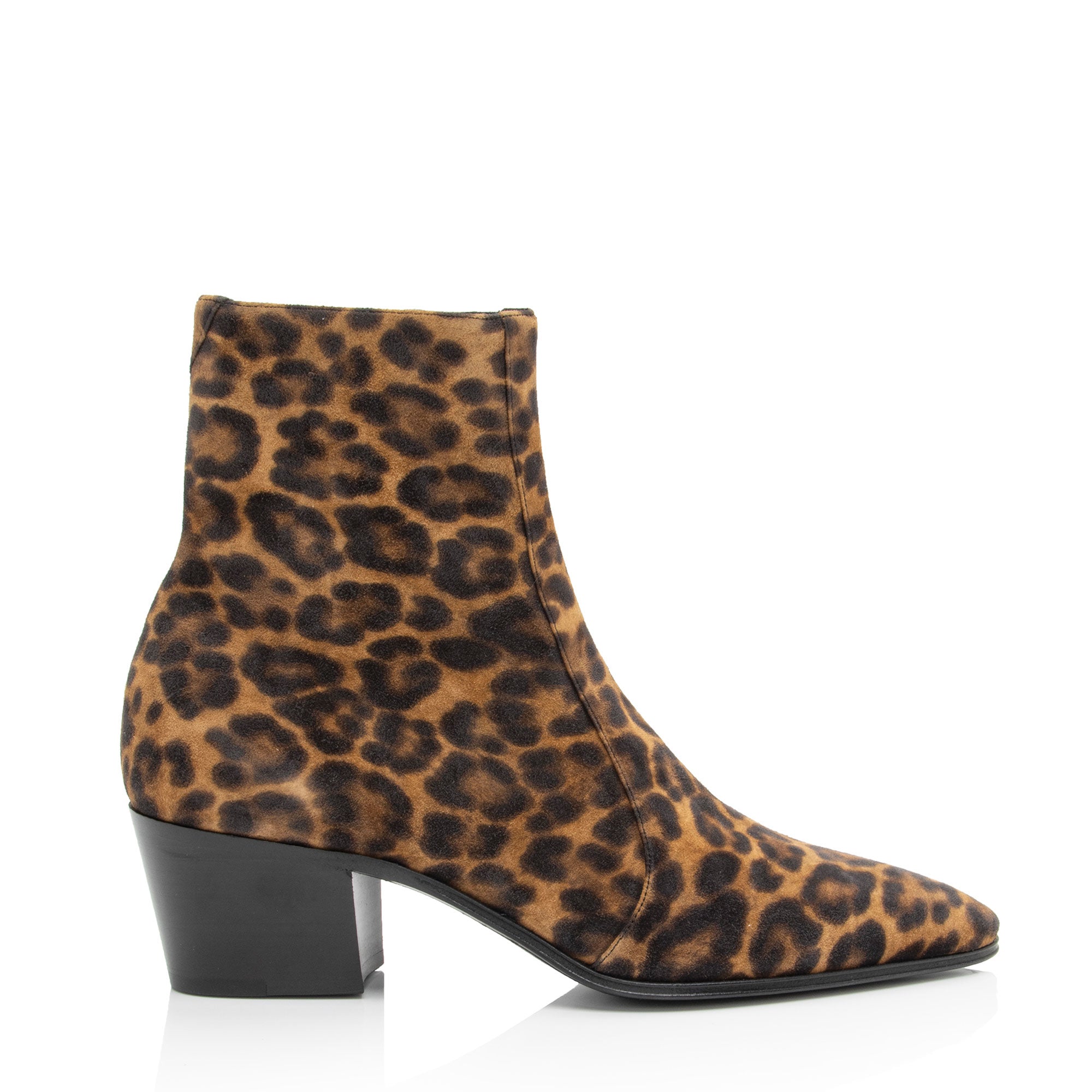 Saint Laurent Suede Leopard Print Vassili Boots - Size 6 / 36 (SHF-aqe