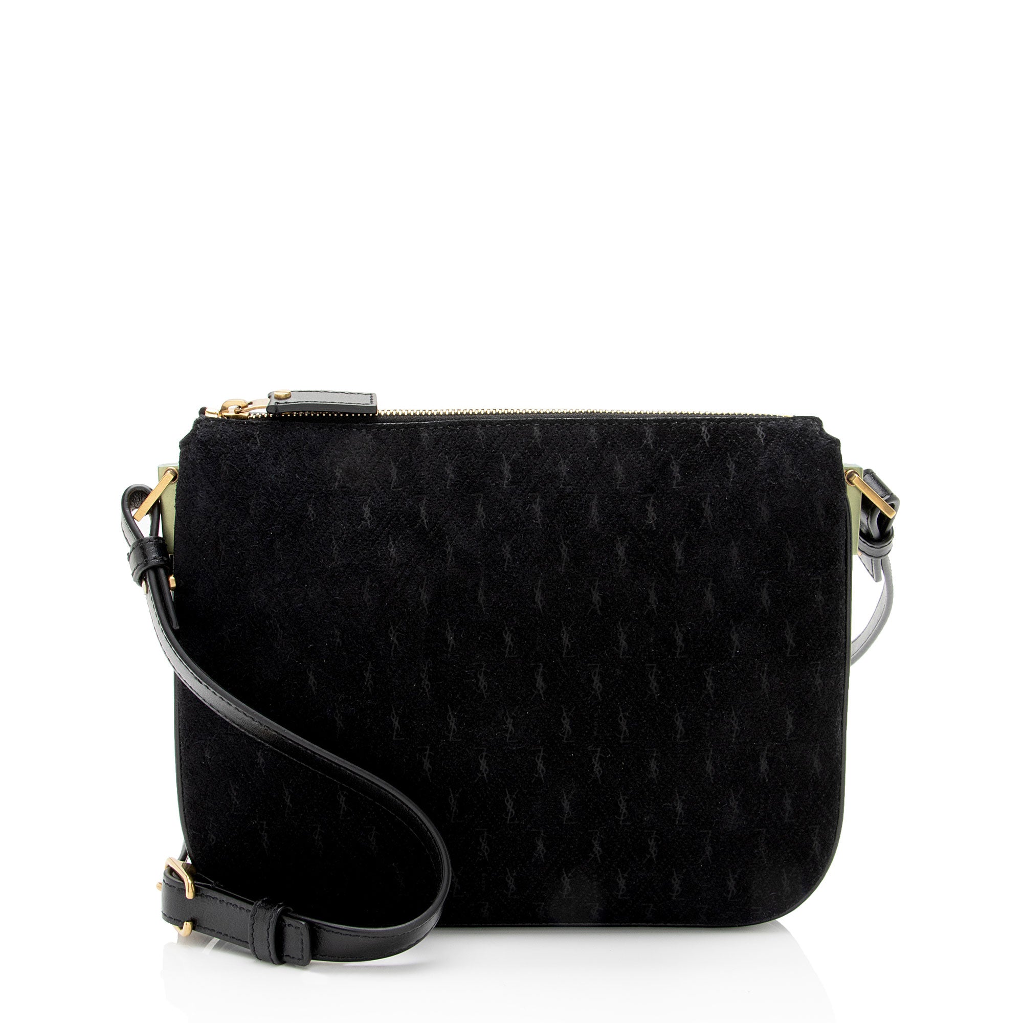 Saint Laurent Suede Monogram King Palm Crossbody Bag (SHF-eGBpnw)