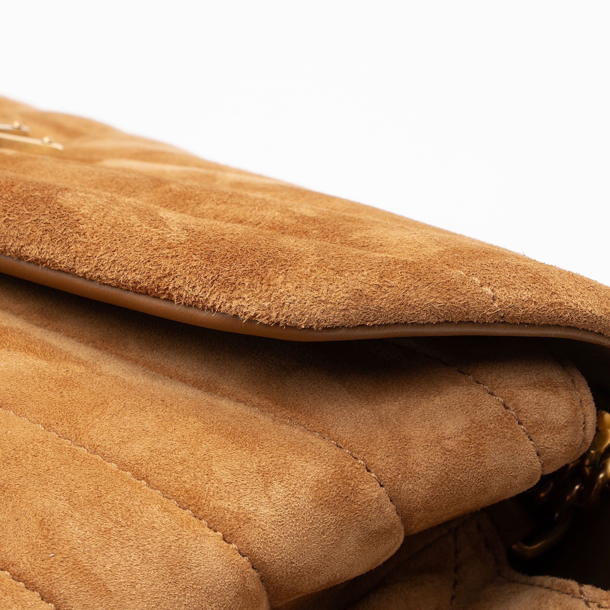 Saint Laurent Suede Monogram LouLou Chain Medium Shoulder Bag (SHF-KL7XZO)