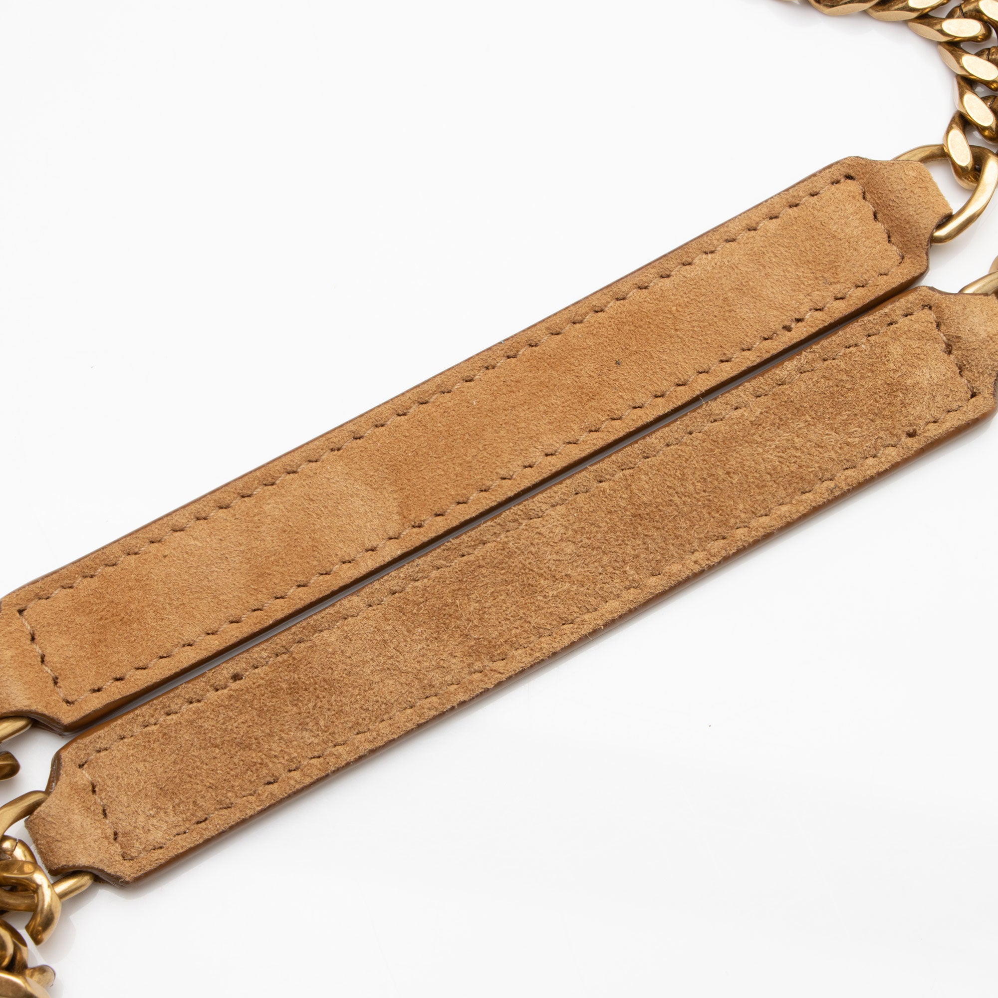 Saint Laurent Suede Monogram LouLou Chain Medium Shoulder Bag (SHF-KL7XZO)