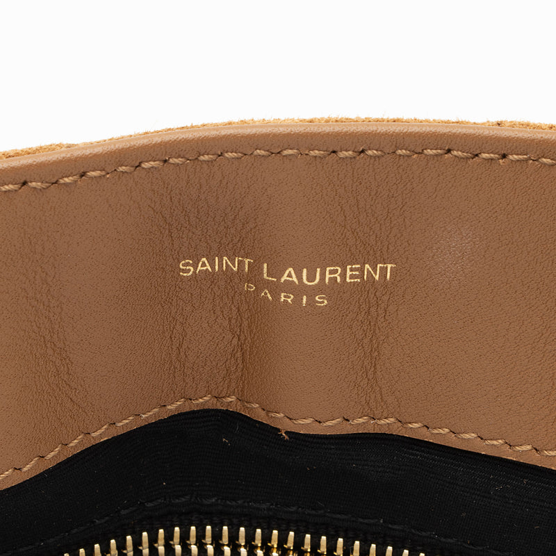 Saint Laurent Suede Monogram LouLou Chain Medium Shoulder Bag (SHF-KL7XZO)