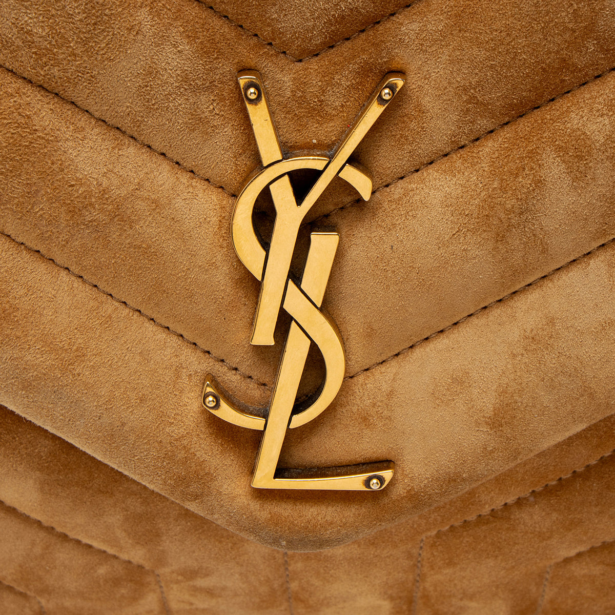 Saint Laurent Suede Monogram LouLou Chain Medium Shoulder Bag