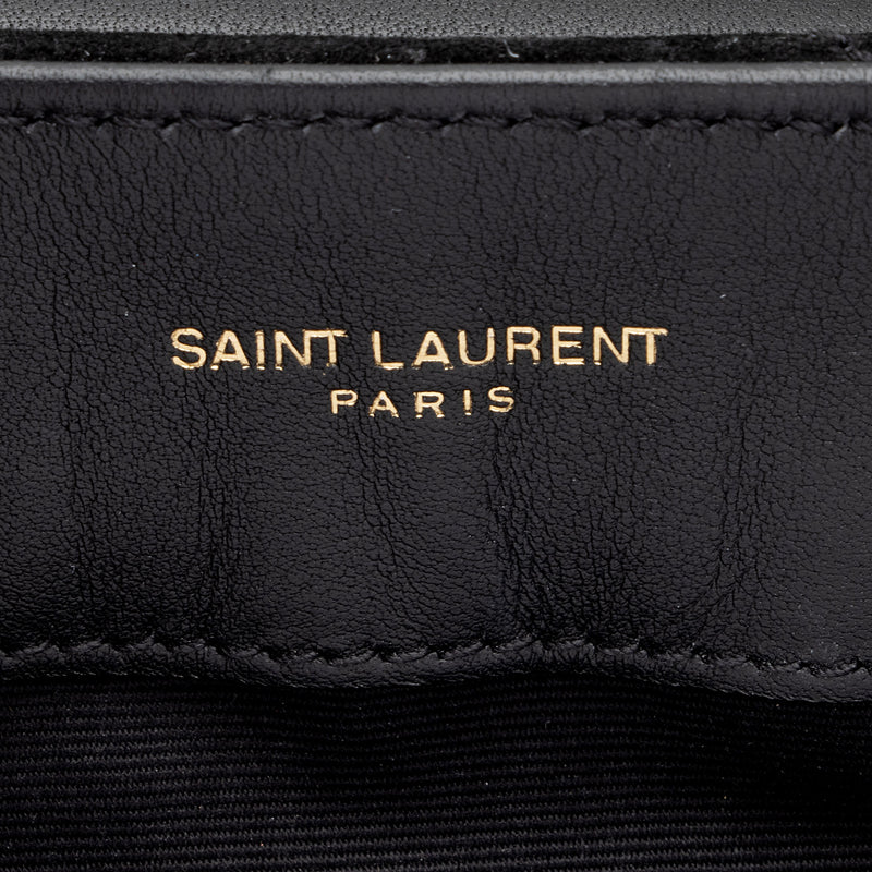 Saint Laurent Suede Monogram LouLou Chain Small Crossbody Bag (SHF-3u0yIz)