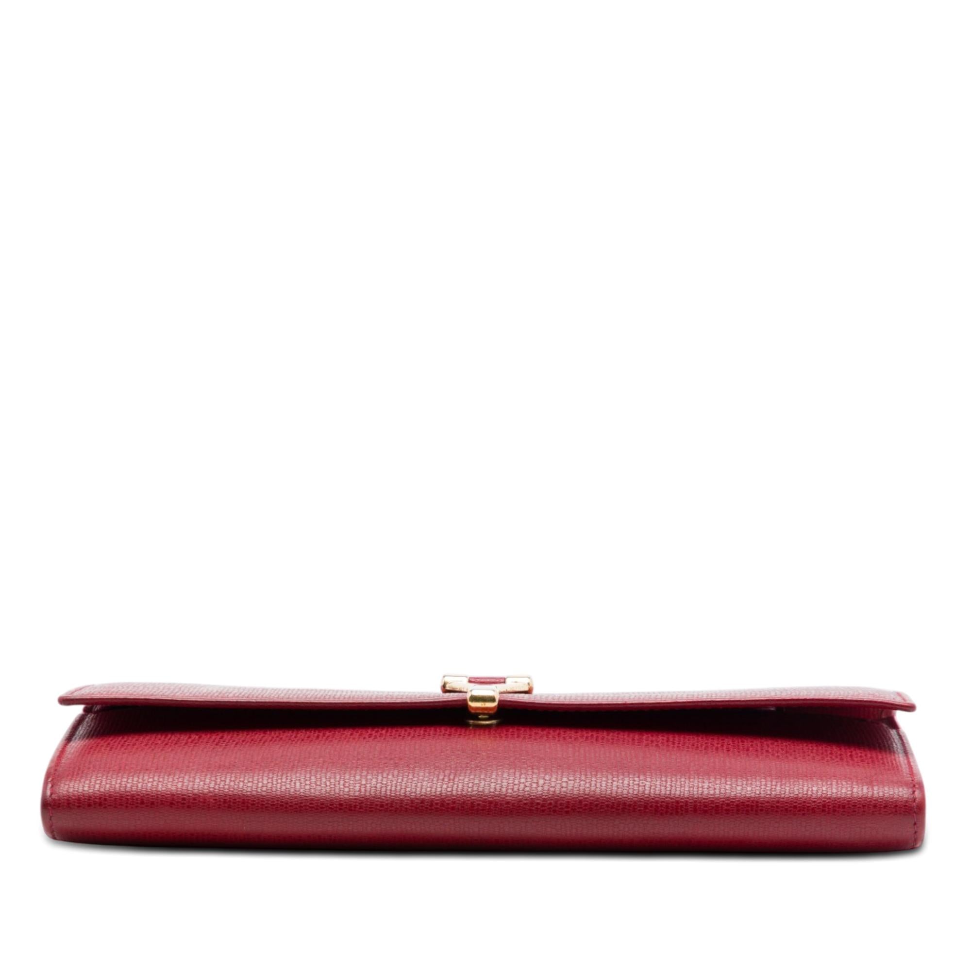 Saint Laurent Textured Leather Chyc Ligne Clutch