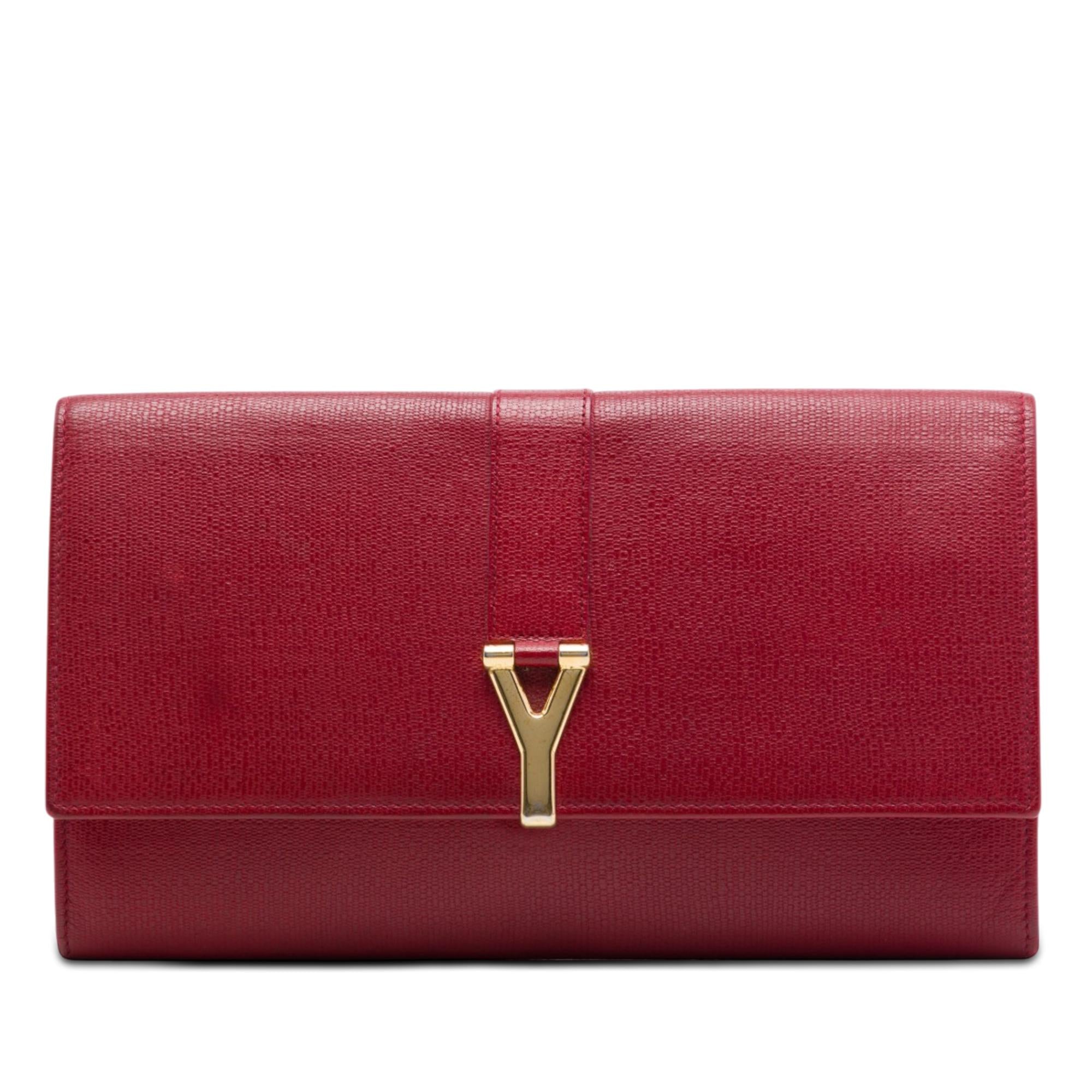 Saint Laurent Textured Leather Chyc Ligne Clutch