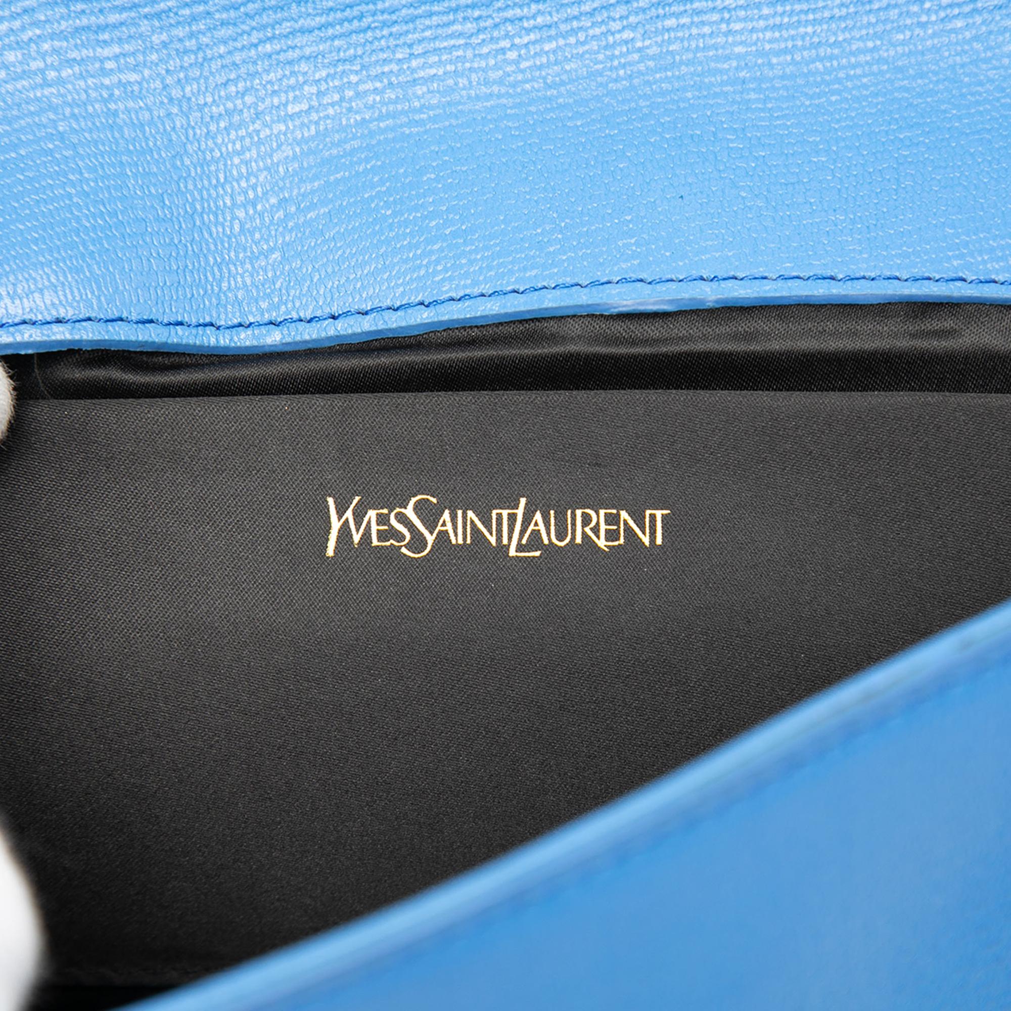Saint Laurent Textured Leather Chyc Ligne Clutch