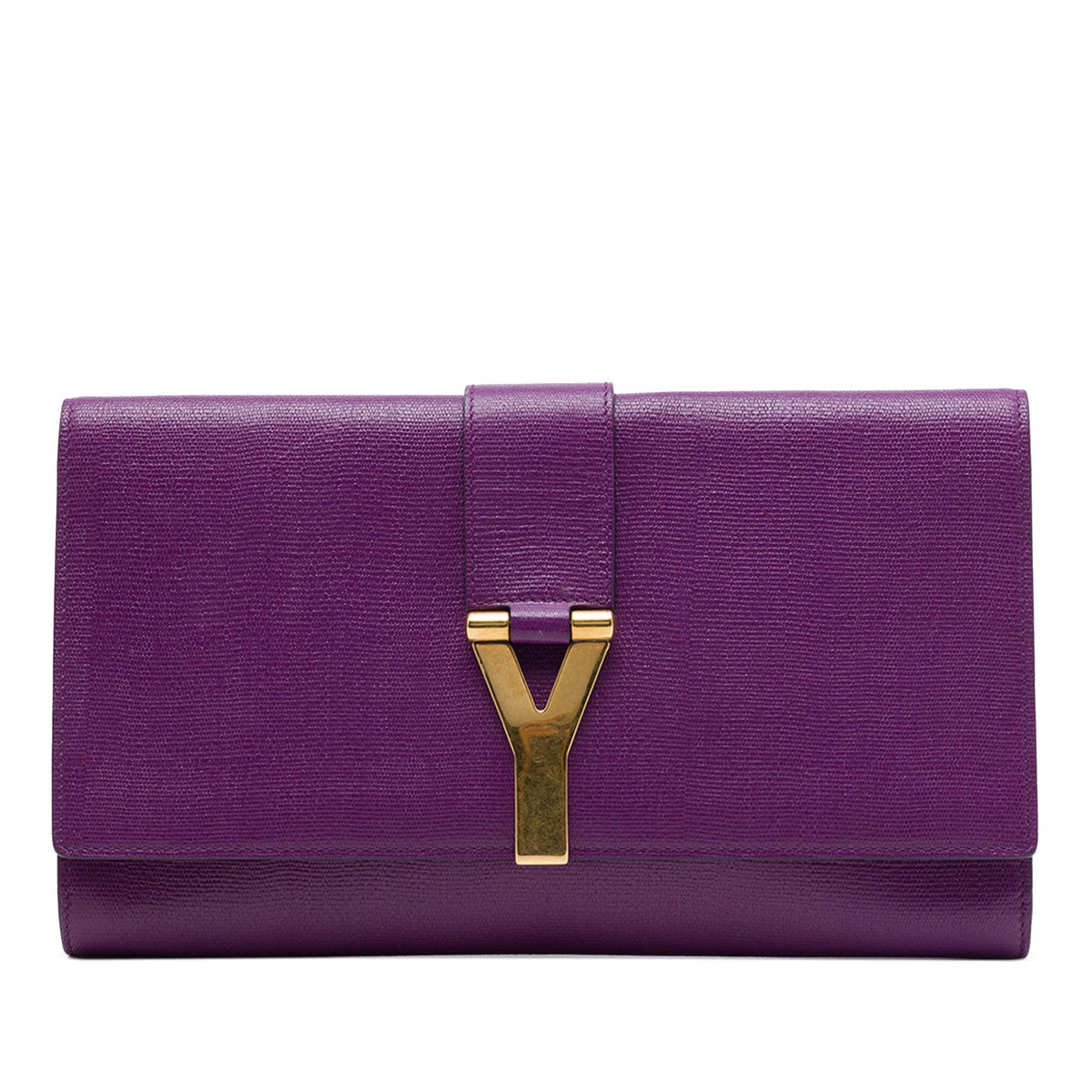 Saint Laurent Textured Leather Chyc Ligne Clutch