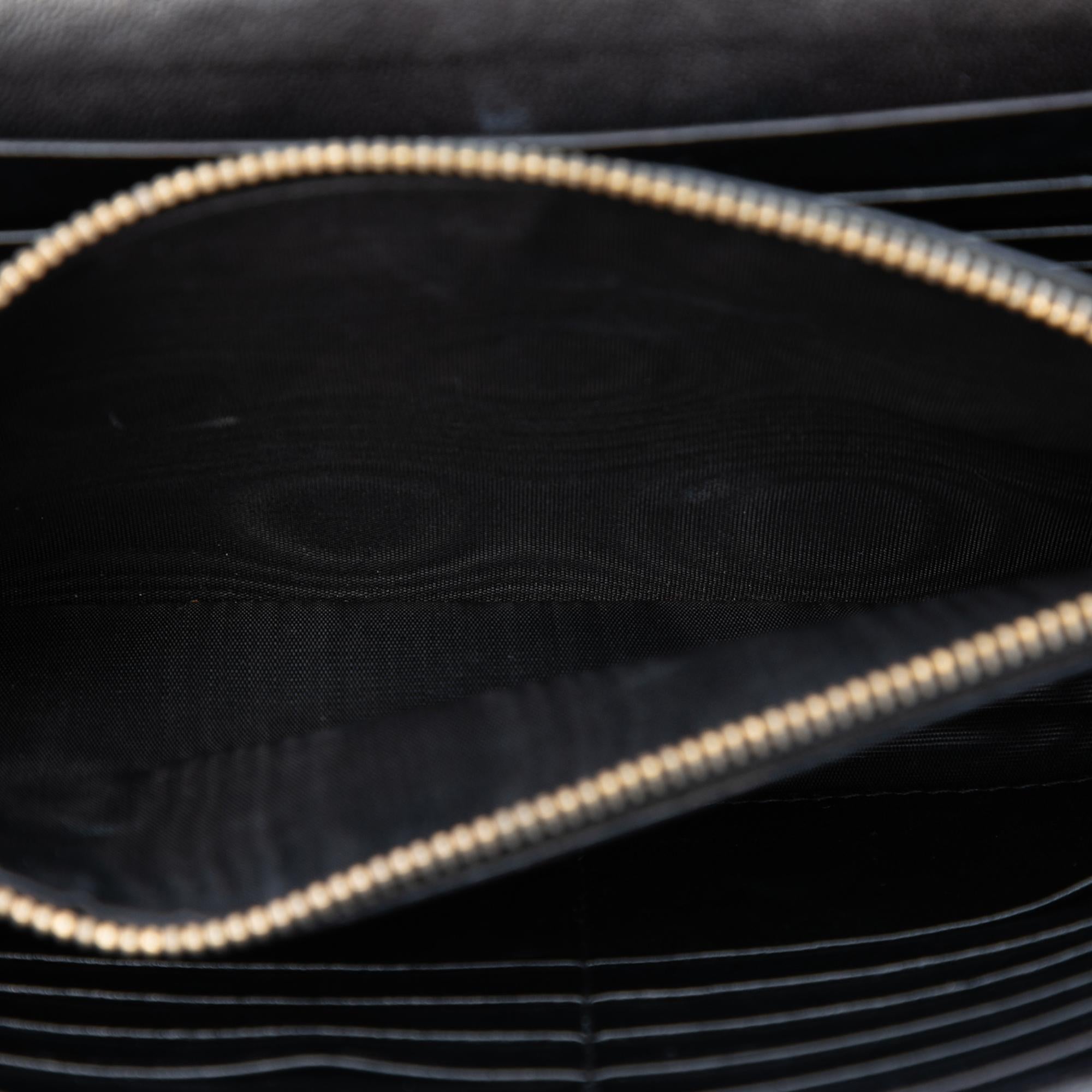 Saint Laurent Textured Patent Monogram Kate Wallet on Chain