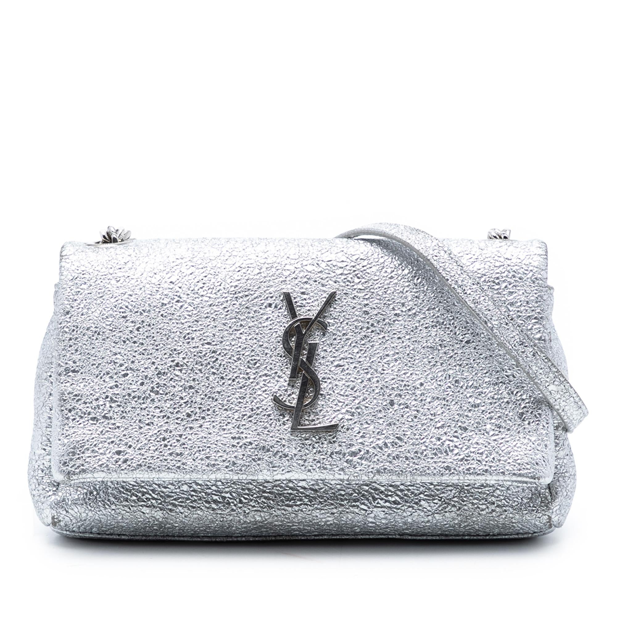 Saint Laurent Toy Metallic Crackled Calfskin Monogram West Hollywood Crossbody