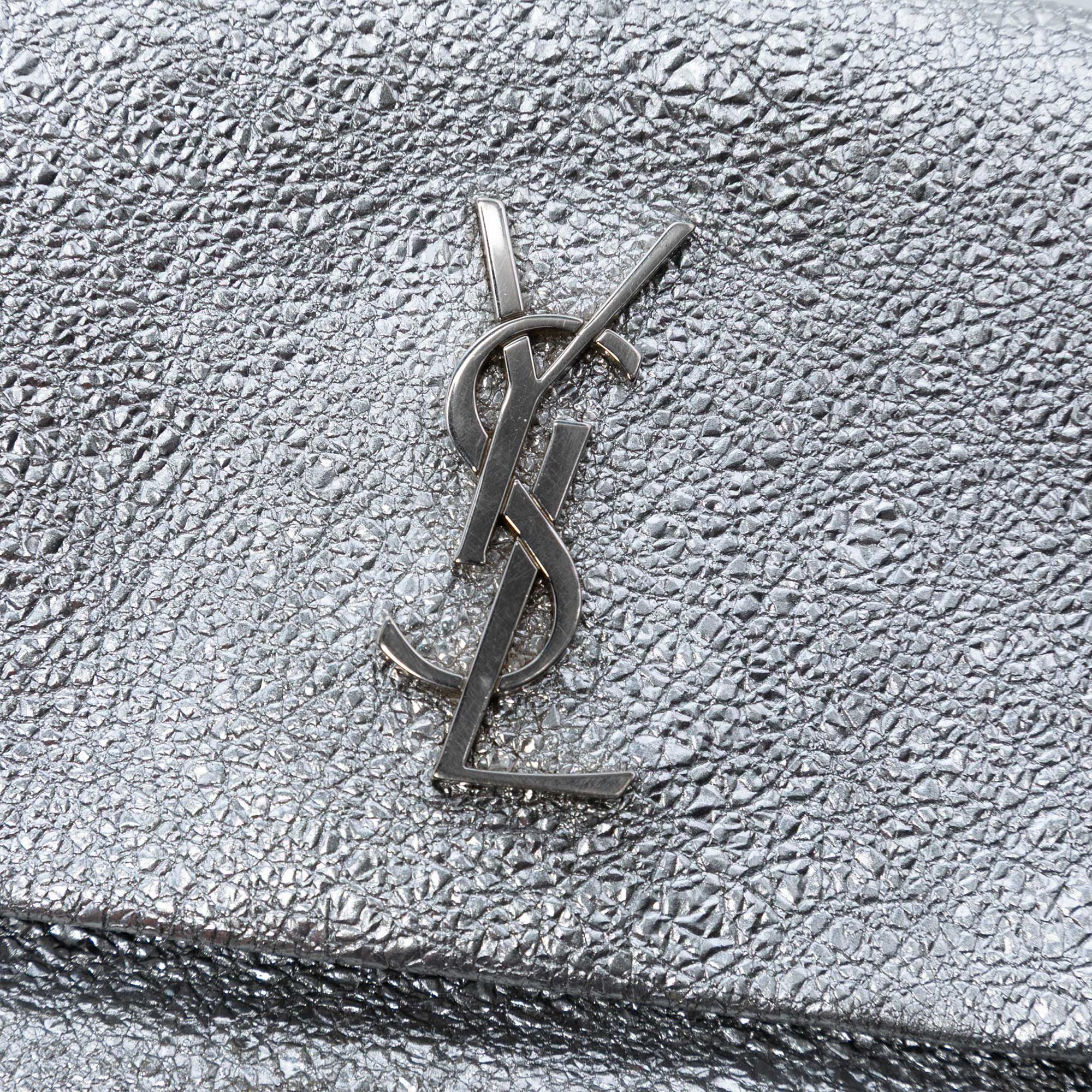 Saint Laurent Toy Metallic Crackled Calfskin Monogram West Hollywood Crossbody