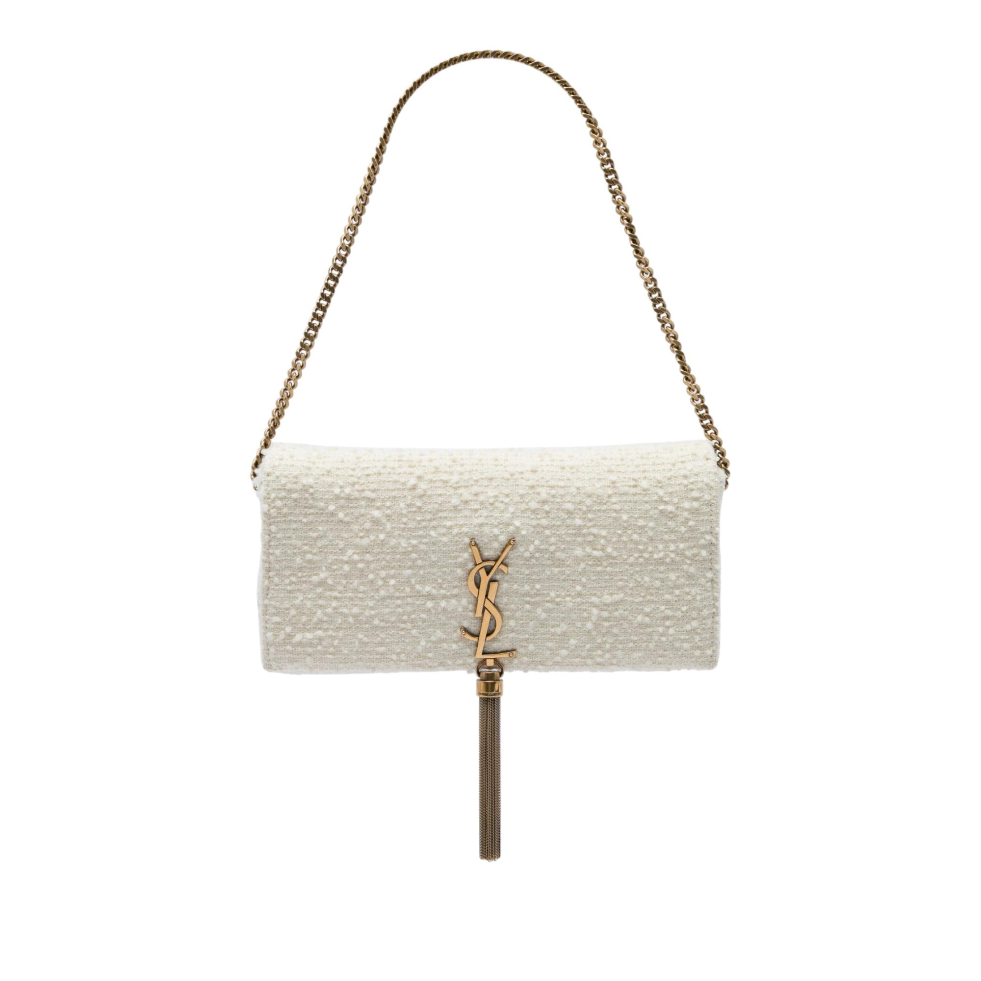 Saint Laurent Tweed Monogram Kate 99 Tassel Bag