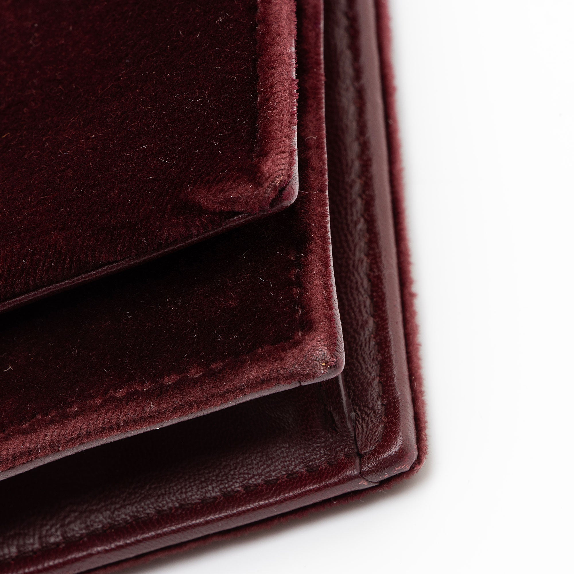 Saint Laurent Velvet Crystal Monogram Kate Tassel Chain Wallet