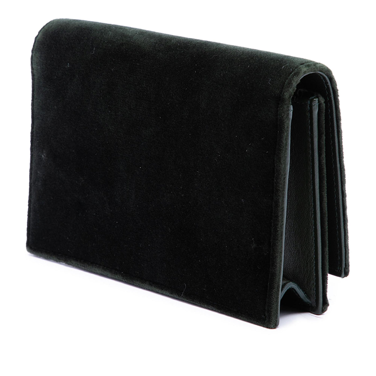 Saint Laurent Velvet Crystal Monogram Kate Tassel Wallet On Chain