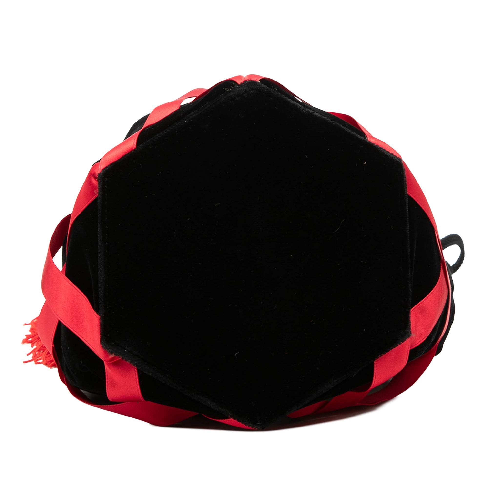 Saint Laurent Velvet Tassel Drawstring Bucket Bag