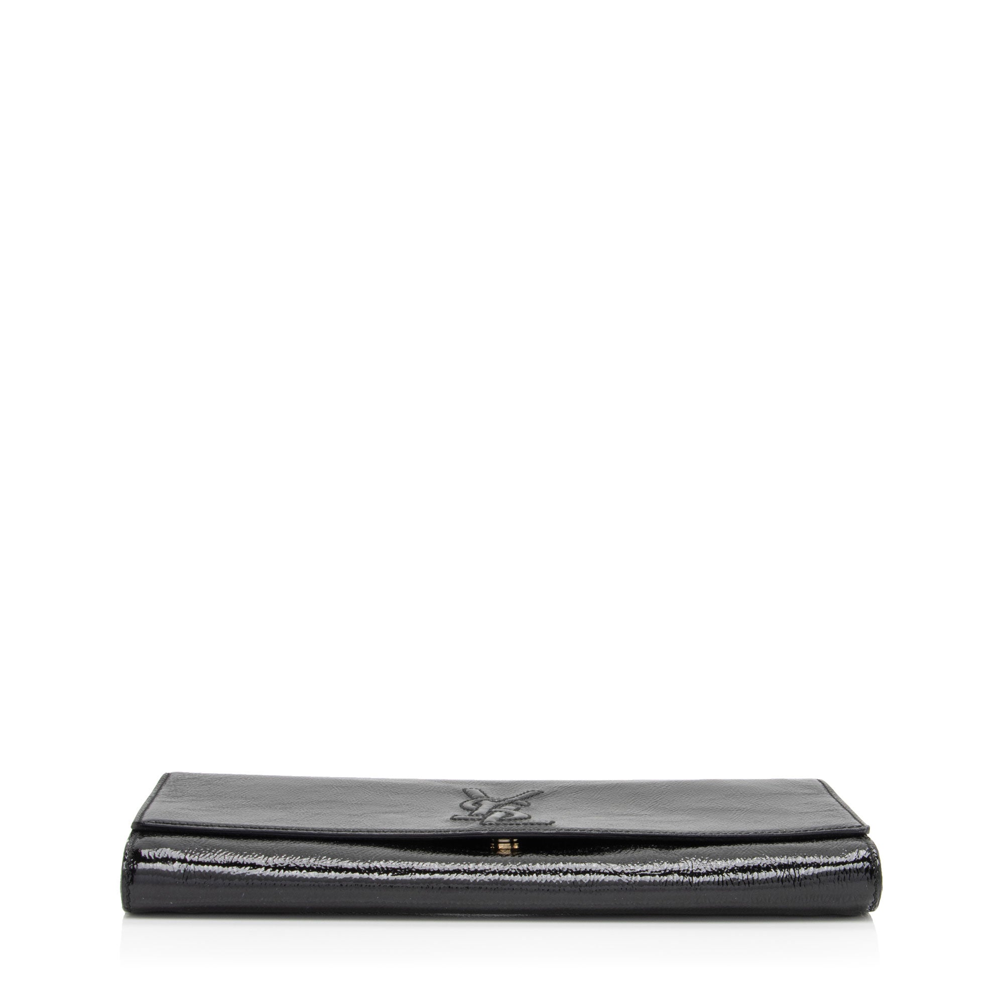 Saint Laurent Vintage Patent Leather Monogram Belle de Jour Clutch (SHF-BY8Utu)
