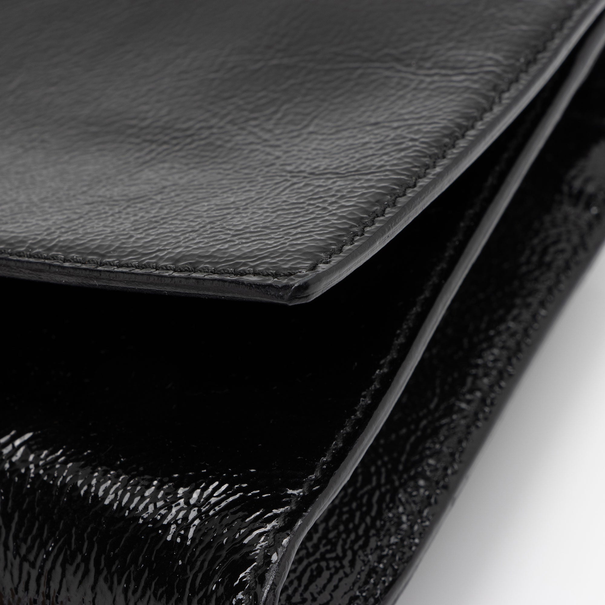 Saint Laurent Vintage Patent Leather Monogram Belle de Jour Clutch (SHF-BY8Utu)