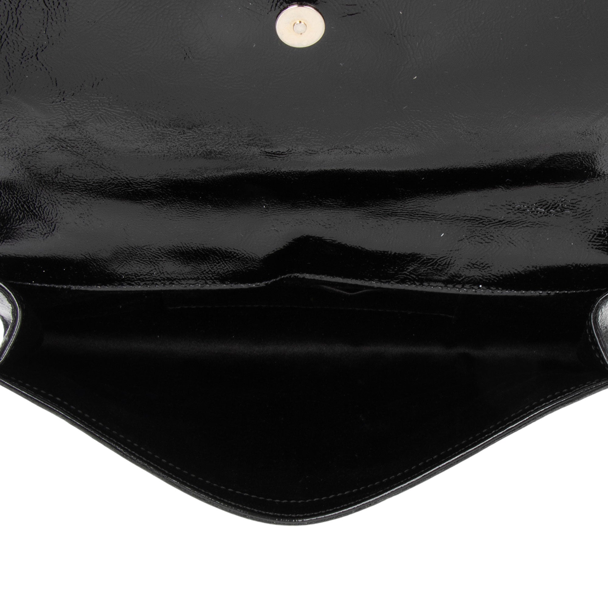 Saint Laurent Vintage Patent Leather Monogram Belle de Jour Clutch (SHF-BY8Utu)