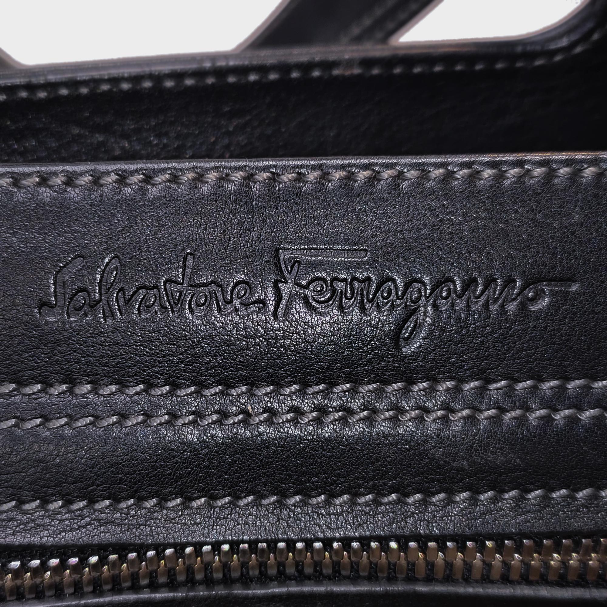 Salvatore Ferragamo Calf Leather Handbag (SHG-35898)