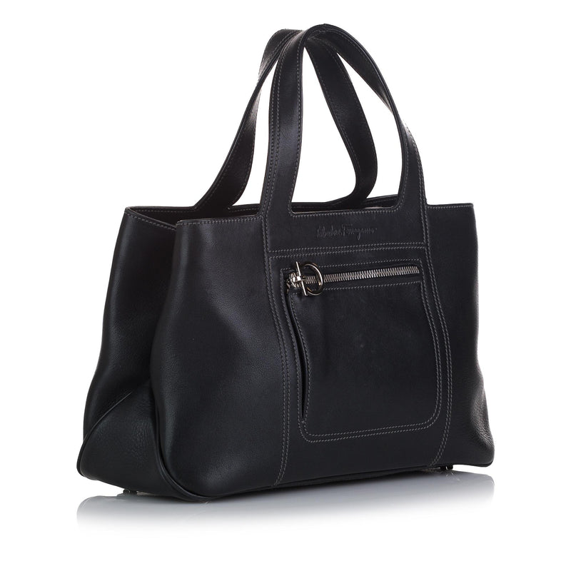 Salvatore Ferragamo Calf Leather Handbag (SHG-35898)