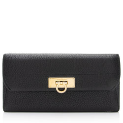 Salvatore Ferragamo Calfskin Gancini Continental Wallet (SHF-raZTbM)