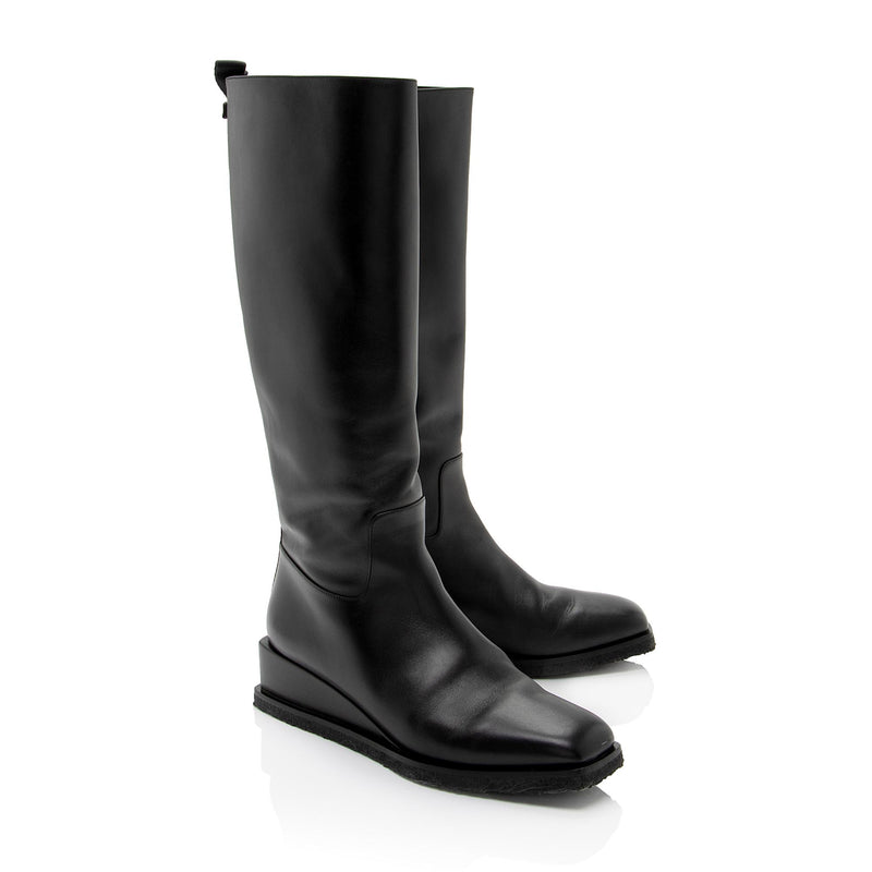 Salvatore Ferragamo Calfskin Wayde Knee High Boots - Size 9 / 39 (SHF-U6ypsU)
