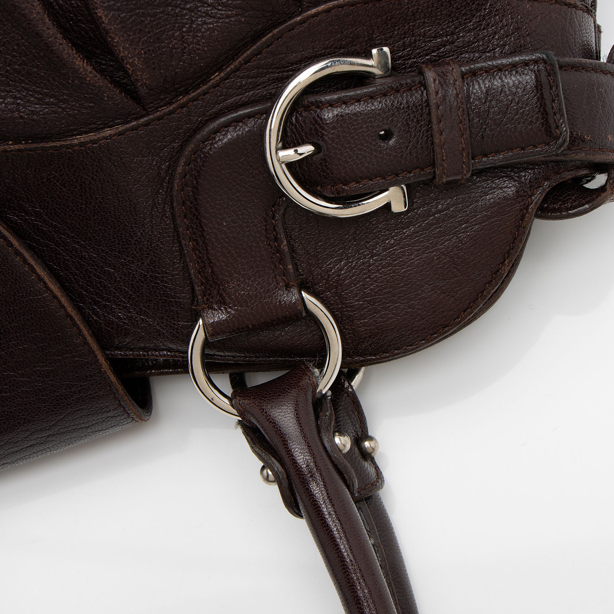 Salvatore Ferragamo Leather Gancini Marisa Satchel