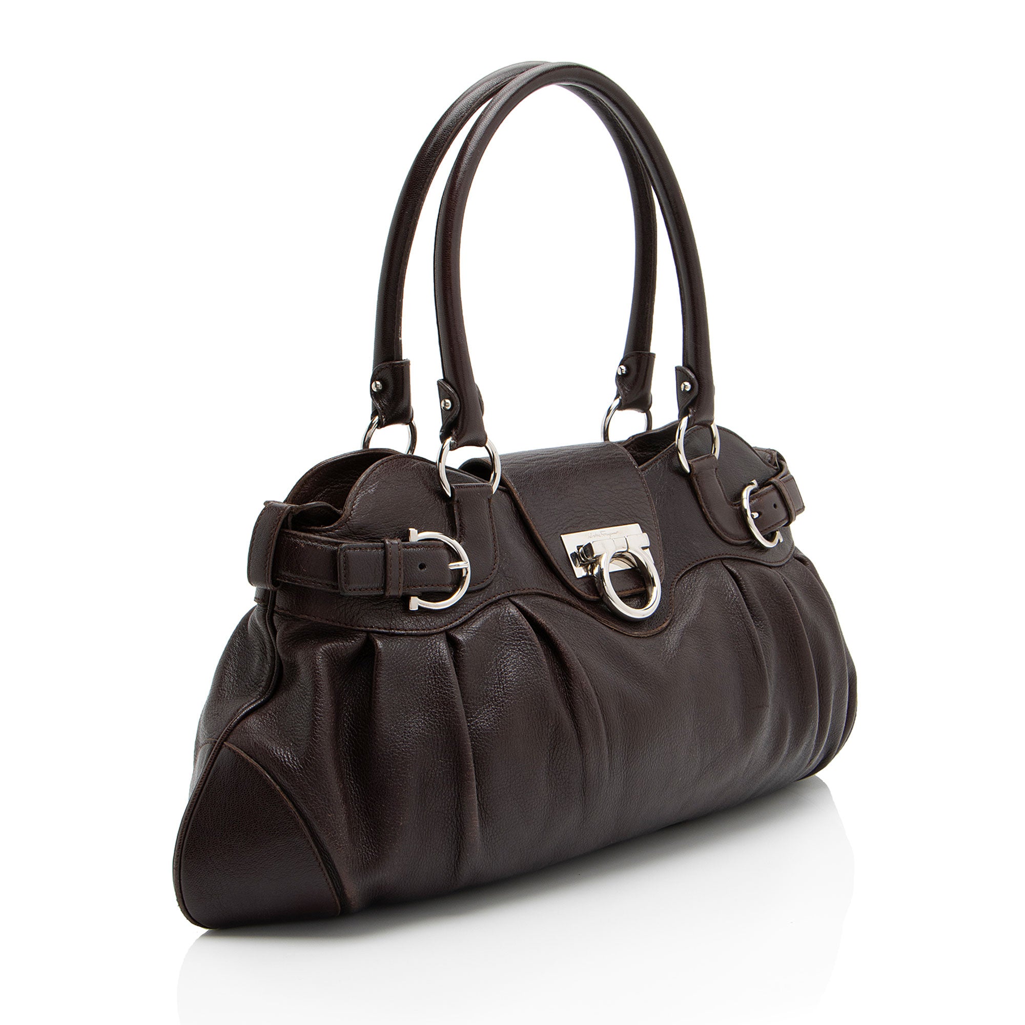 Salvatore Ferragamo Leather Gancini Marisa Satchel
