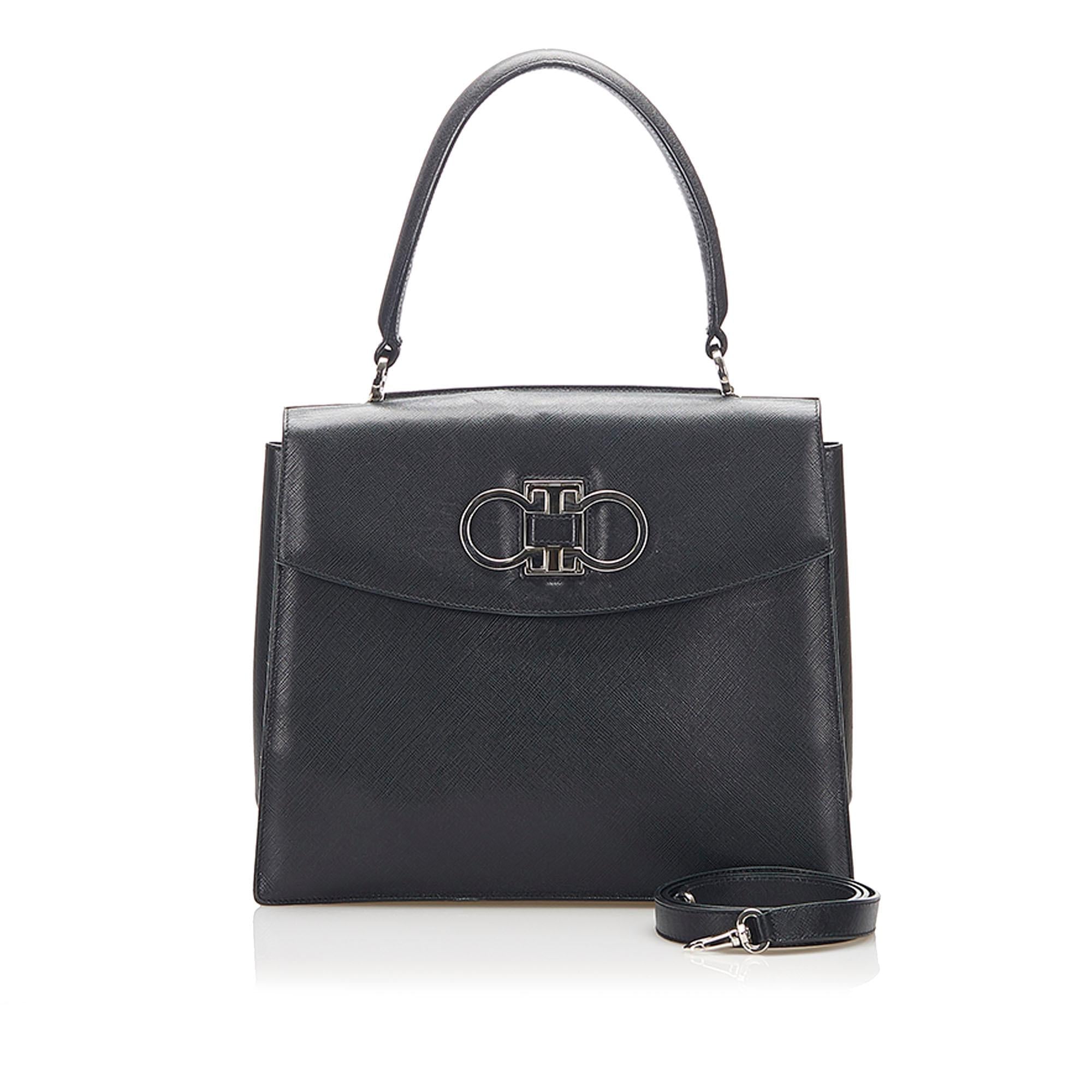 Salvatore Ferragamo Gancino Leather Handbag (SHG-37347)