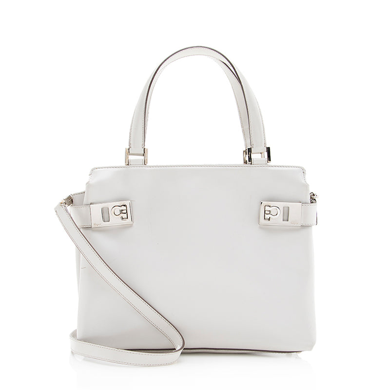 Salvatore Ferragamo Glazed Leather Convertible Tote - FINAL SALE (SHF-19546)