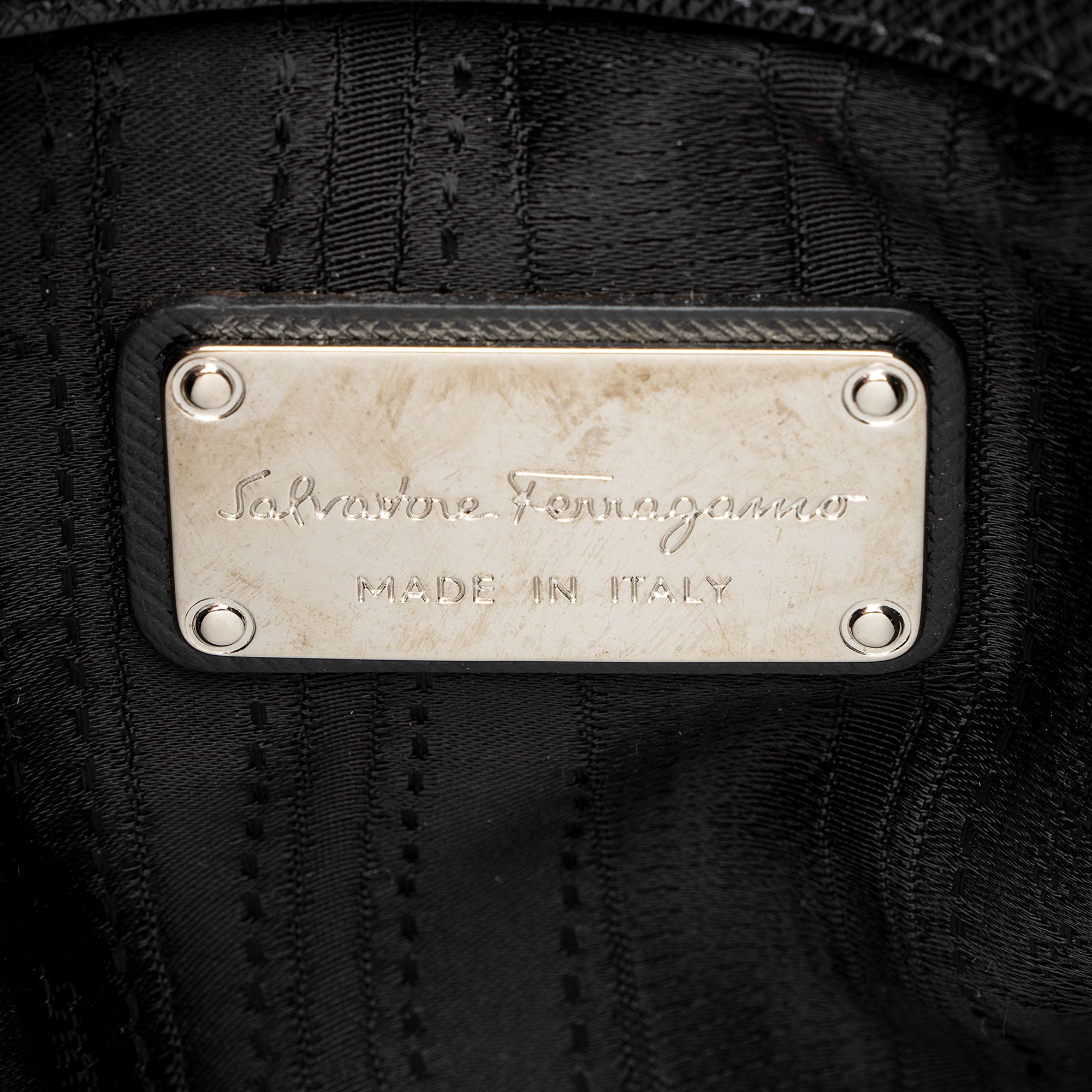 Salvatore Ferragamo Leather Batik Mini Tote