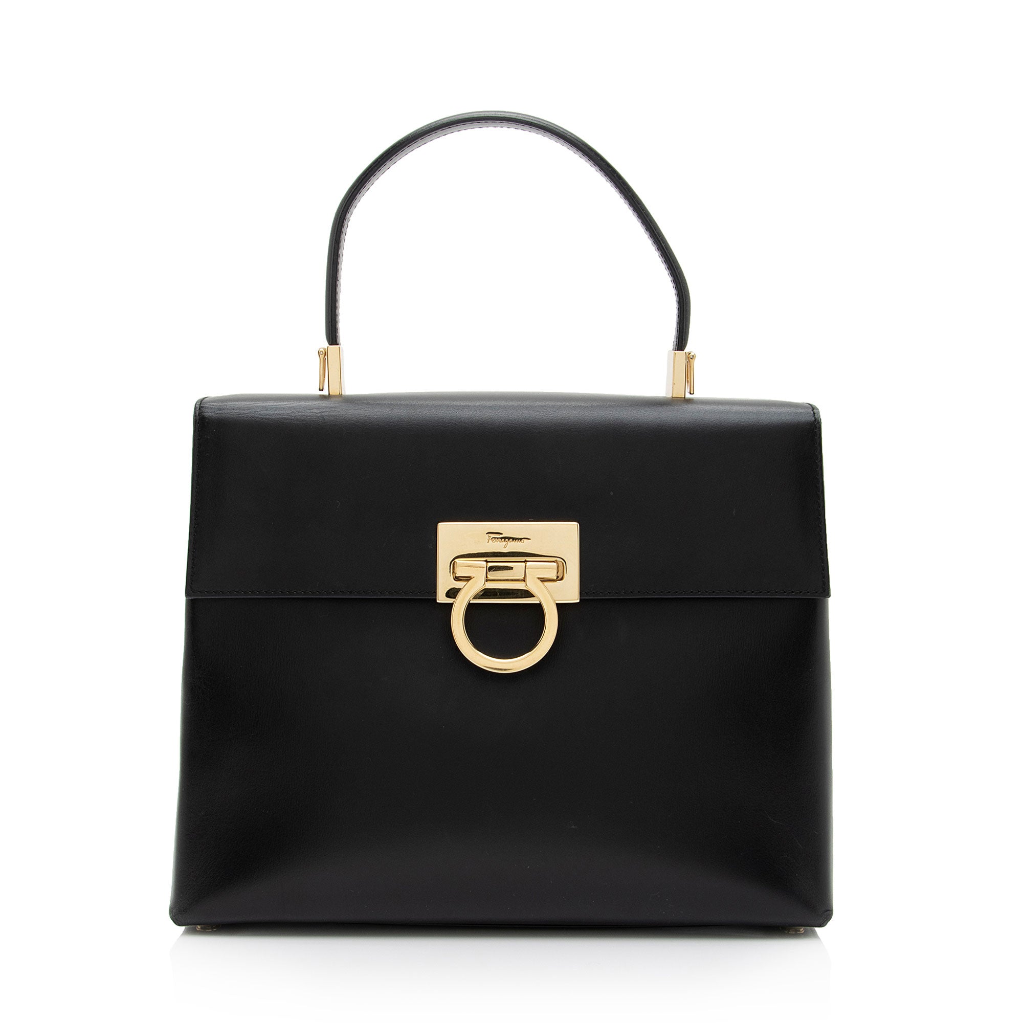 Salvatore Ferragamo Leather Gancini Convertible Medium Top Handle Satchel (SHF-JvHSjQ)